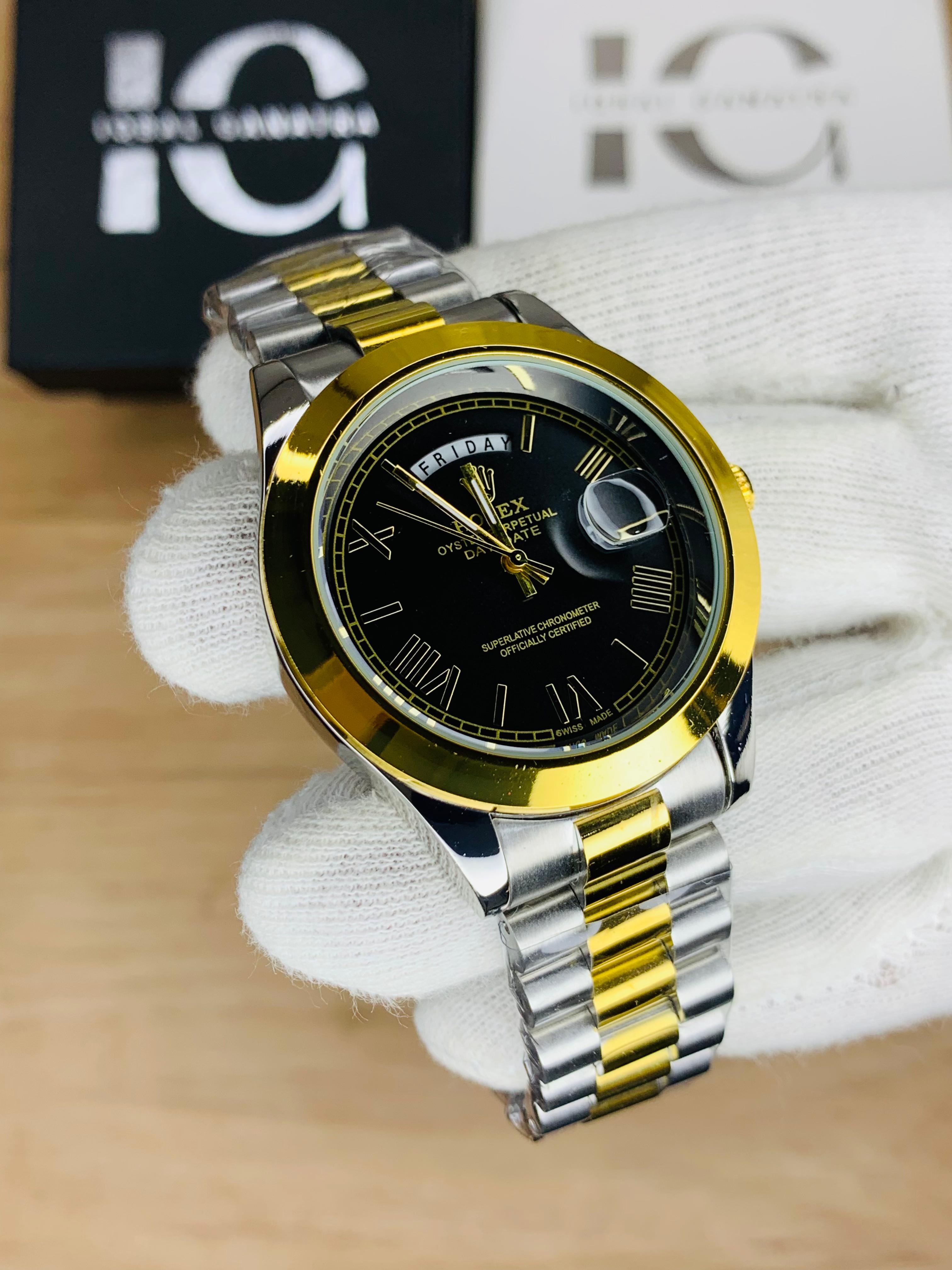 Day&Date Roman Model (Two Tone Black)