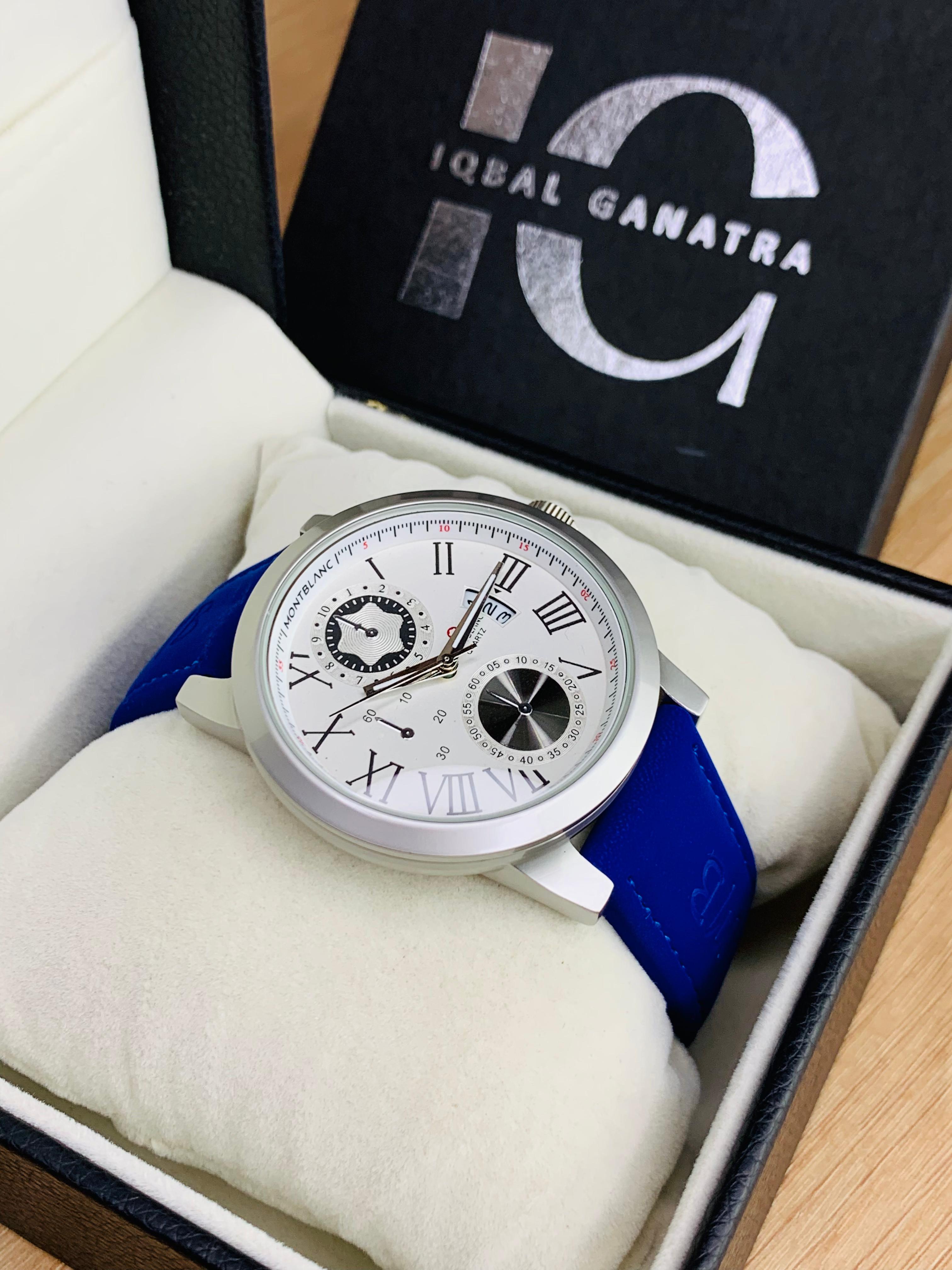 MB Model (Blue Strap Silver Case Inner White )