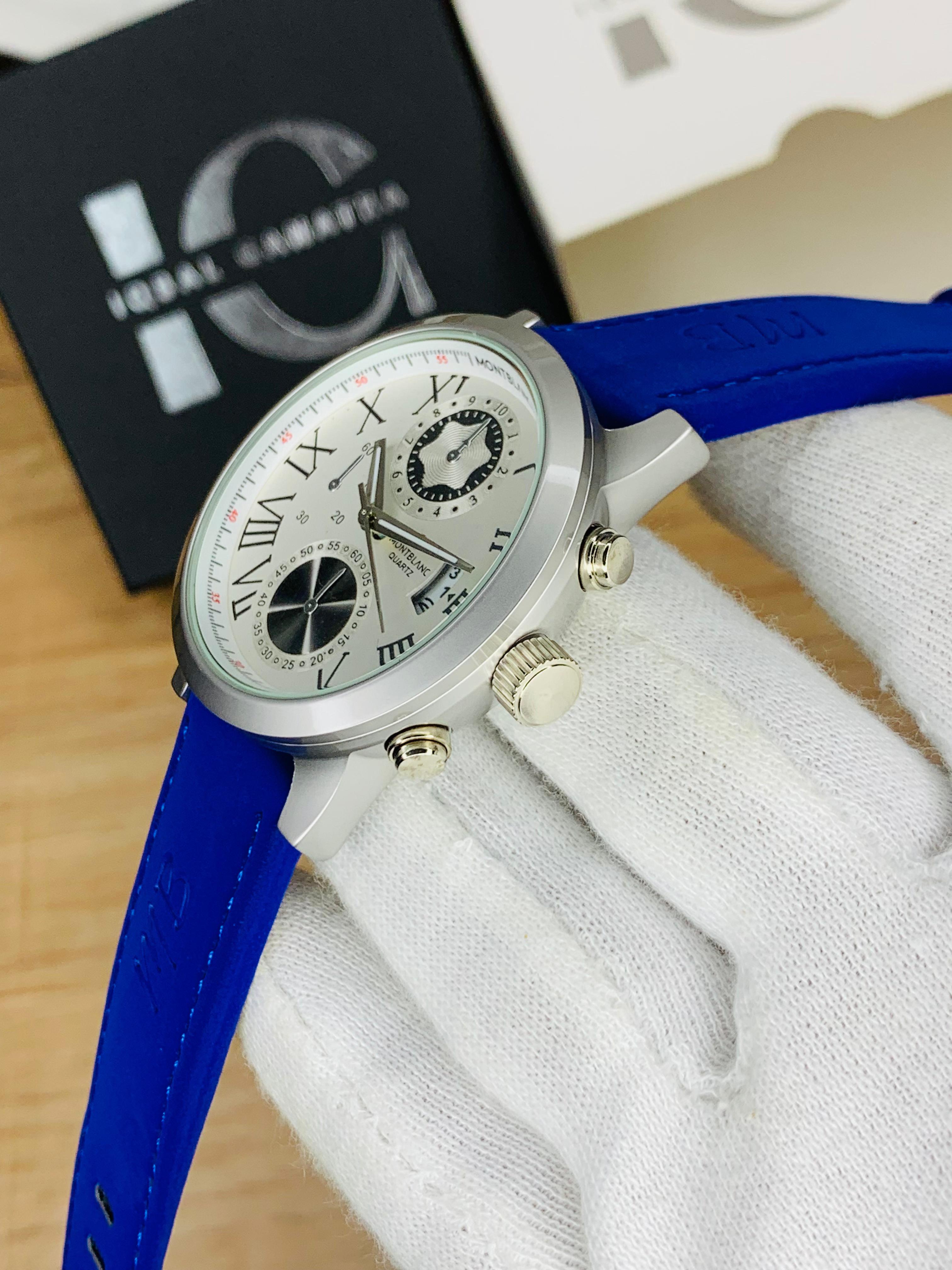 MB Model (Blue Strap Silver Case Inner White )