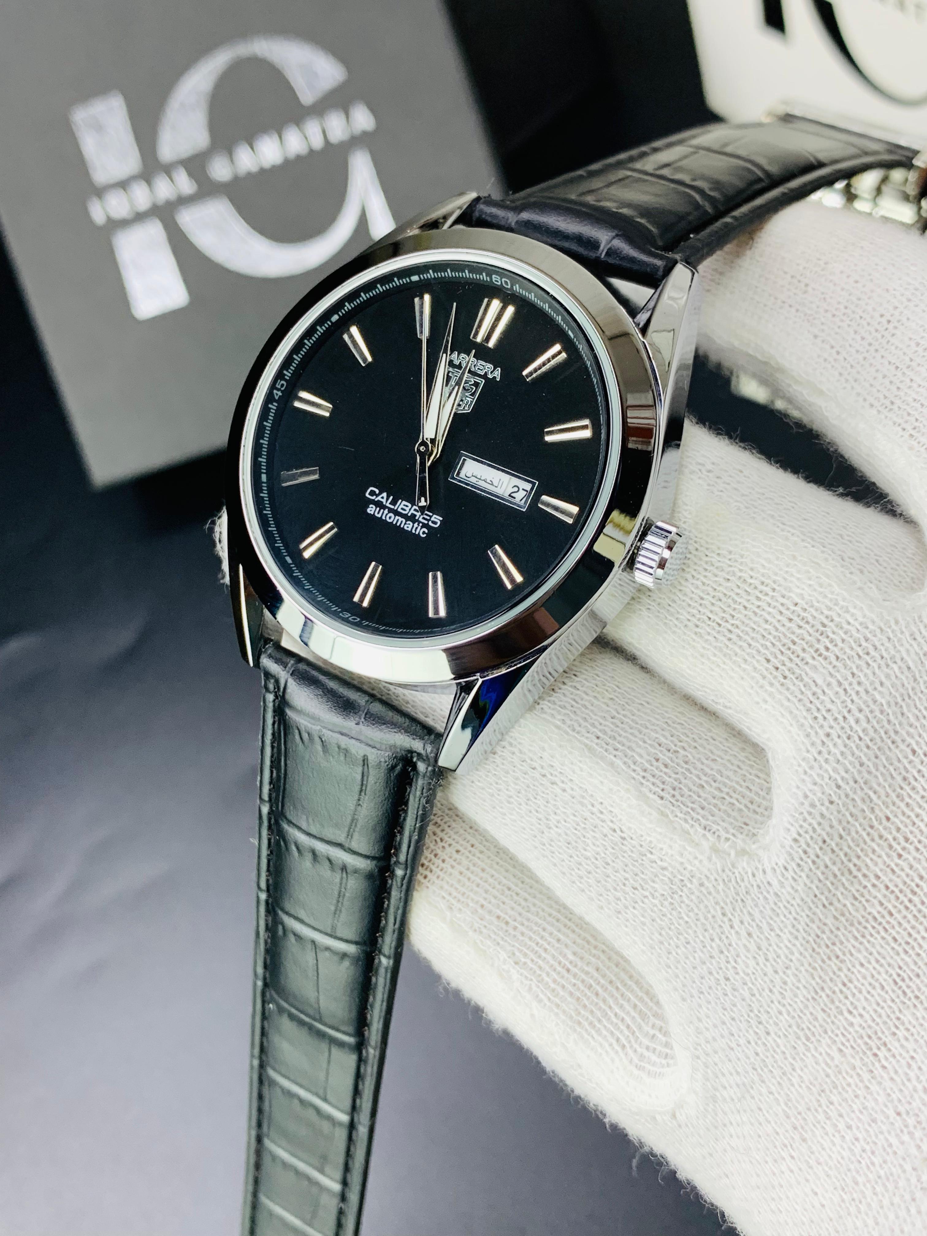 Tag Calibre 5 Watch With Day&Date (Black)