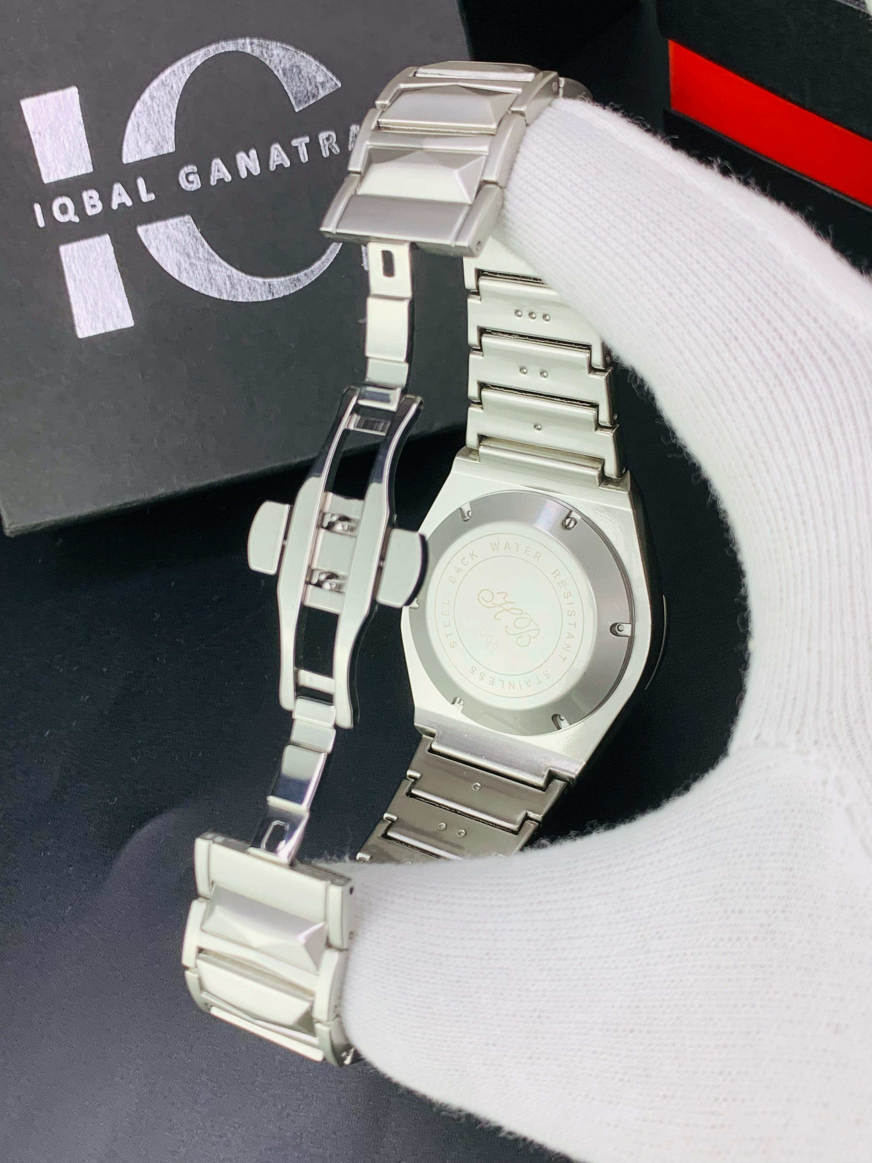 HB Plain Dial | Texture chain | Silver Sky Blue