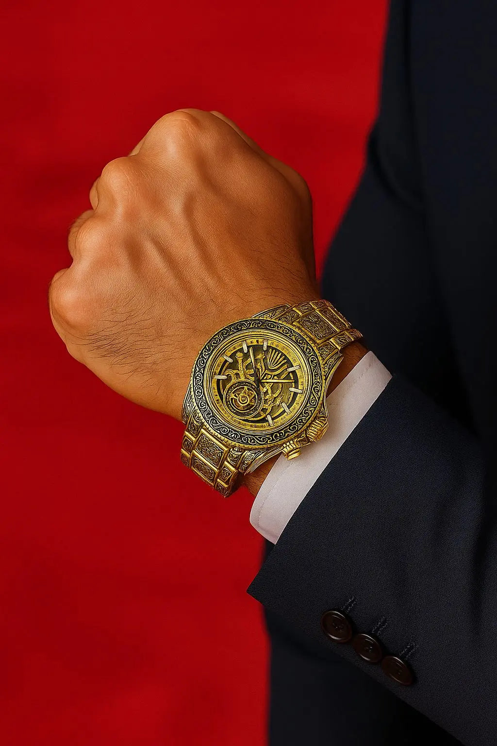 Skeleton Styled Engraved Model (Full Gold)