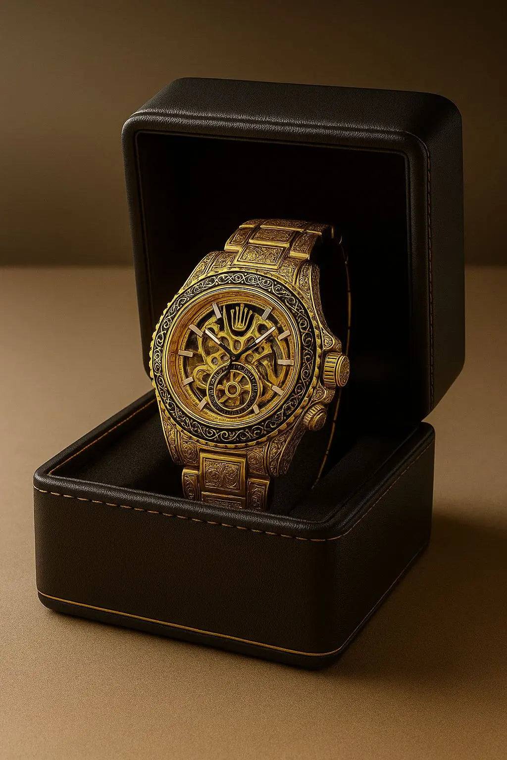 Skeleton Styled Engraved Model (Full Gold)