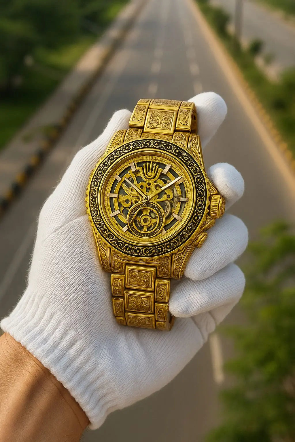 Skeleton Styled Engraved Model (Full Gold)