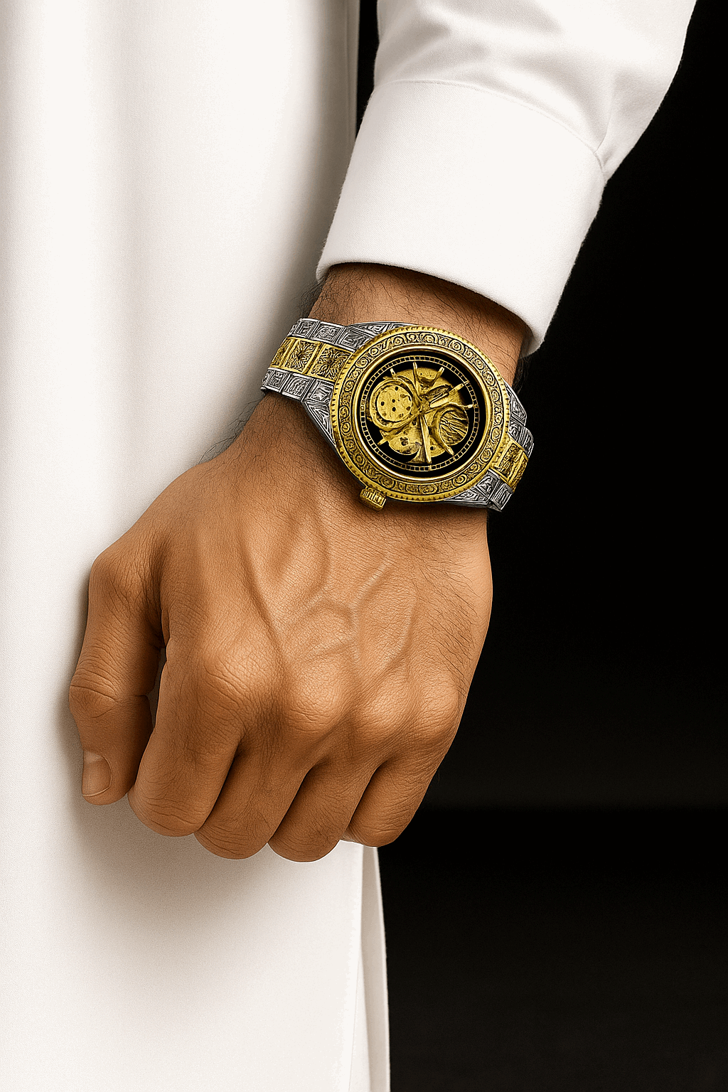 Skeleton Styled Engraved Model (Two Tone Black)