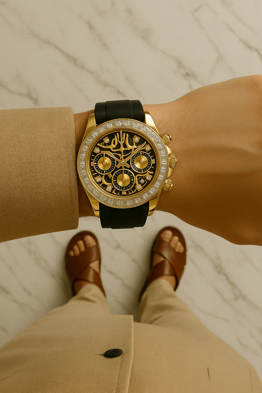 Stone Studded Strap Model (Tiger Dial)