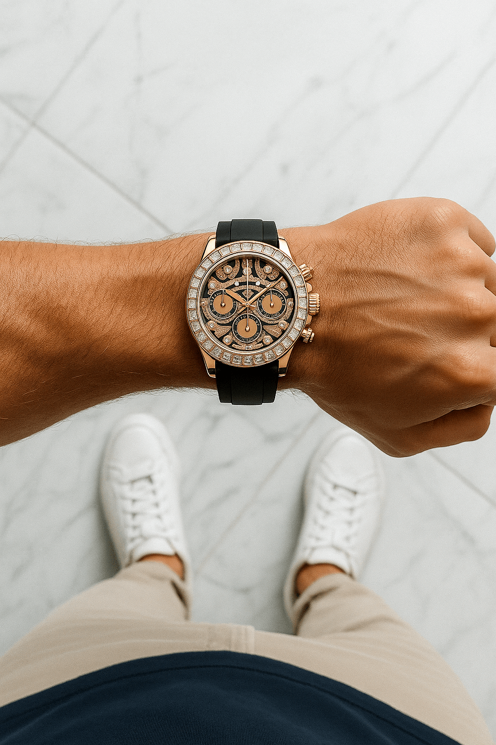 Stone Studded Strap Model (Rose Gold)