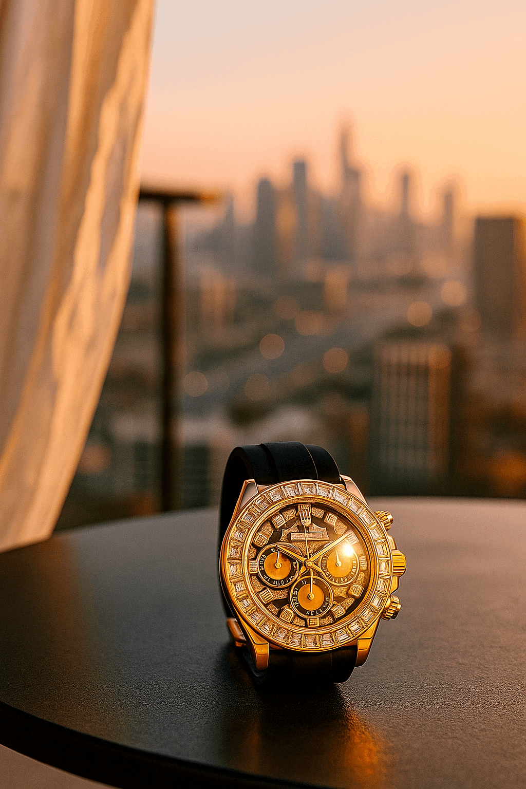 Stone Studded Strap Model (Rose Gold)