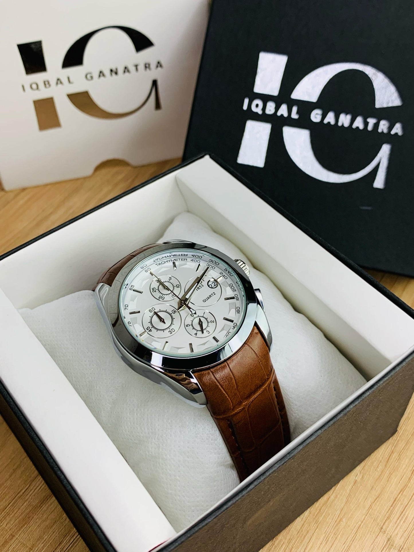 Branded Chronograph working Watch (Brown Silver)