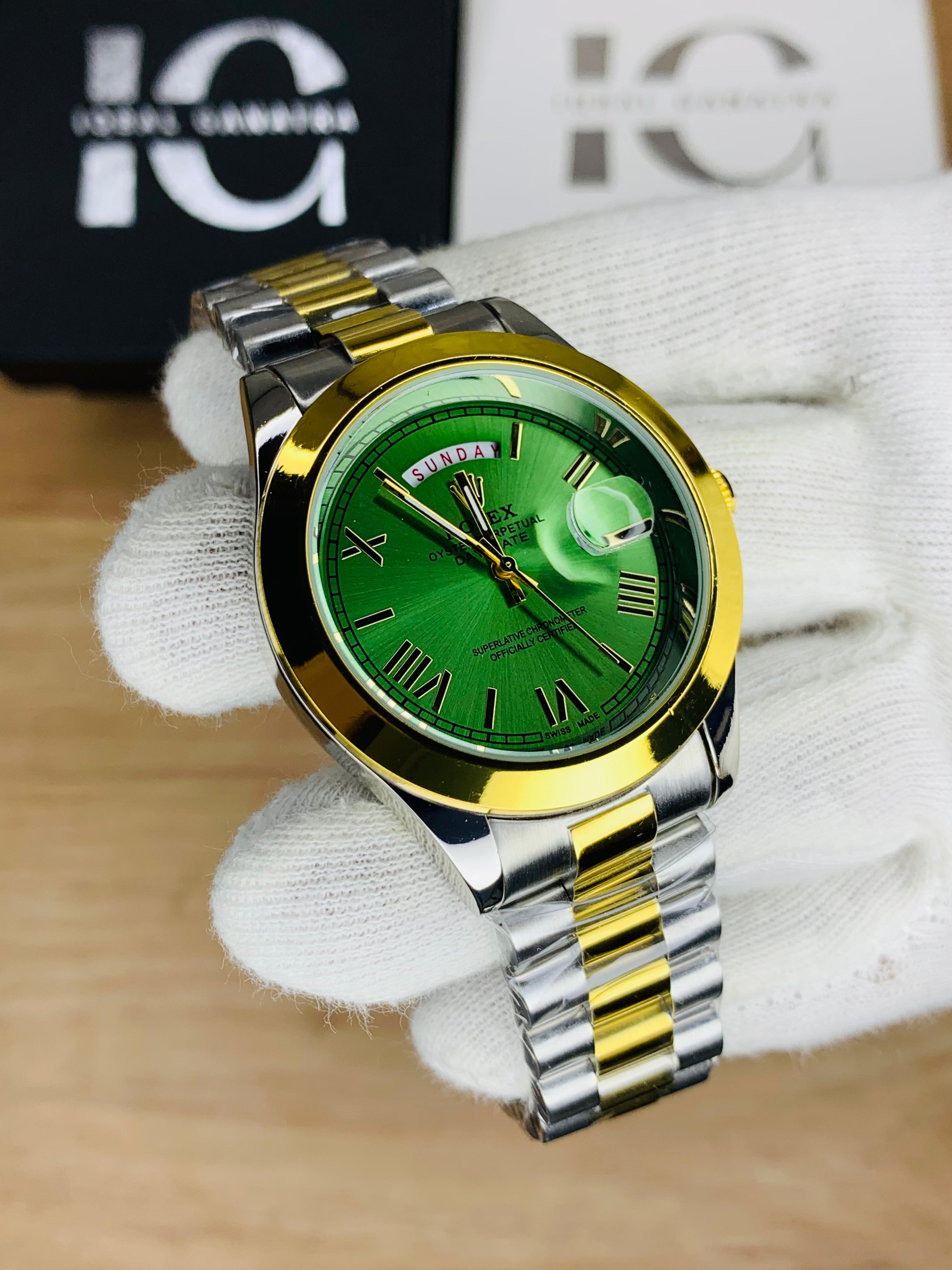 Day&Date Roman Model (Two Tone Green)