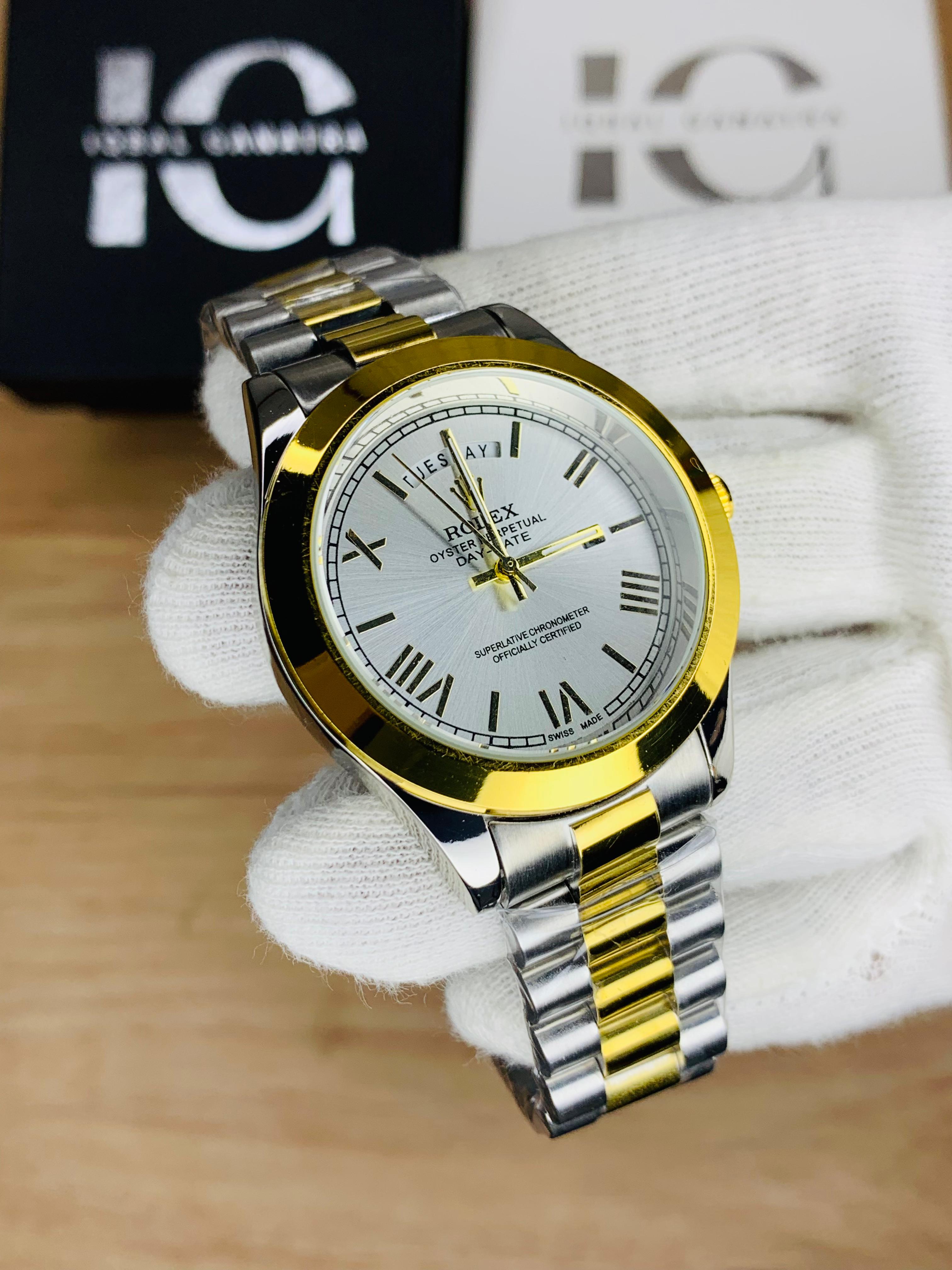 Day&Date Roman Model (Two Tone White)