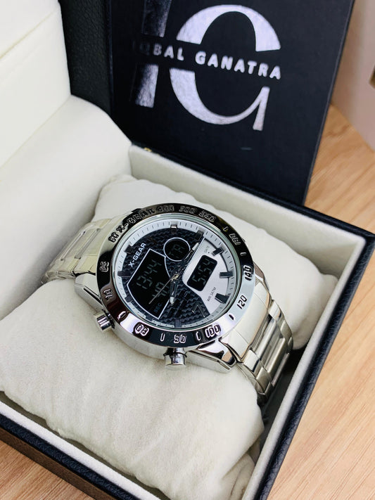 X Gear Original Dual Time Watch (Silver Inner Black)