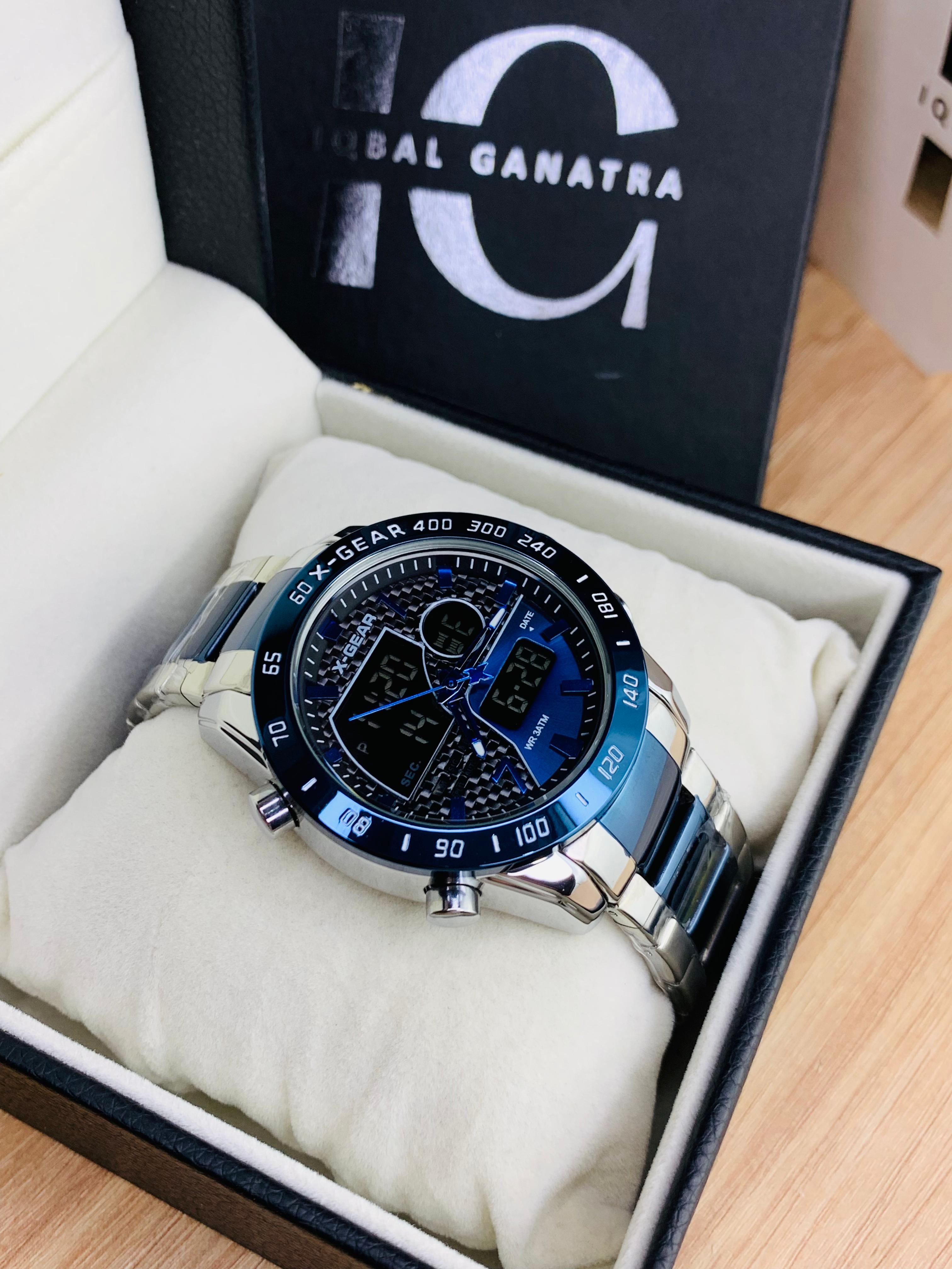 X Gear Original Dual Time Watch (Two Tone Inner Blue)