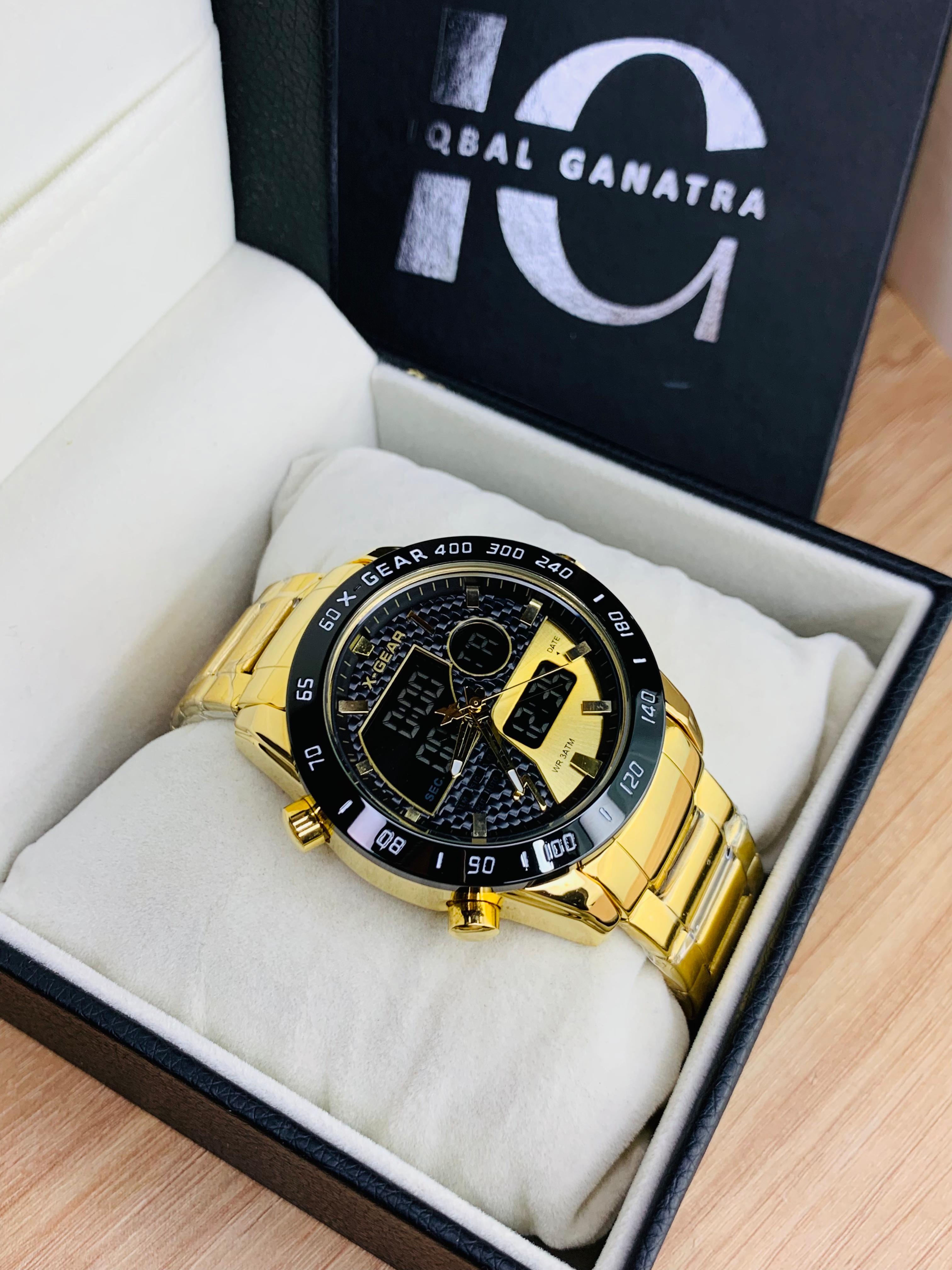 X Gear Original Dual Time Watch (Gold Inner Black)