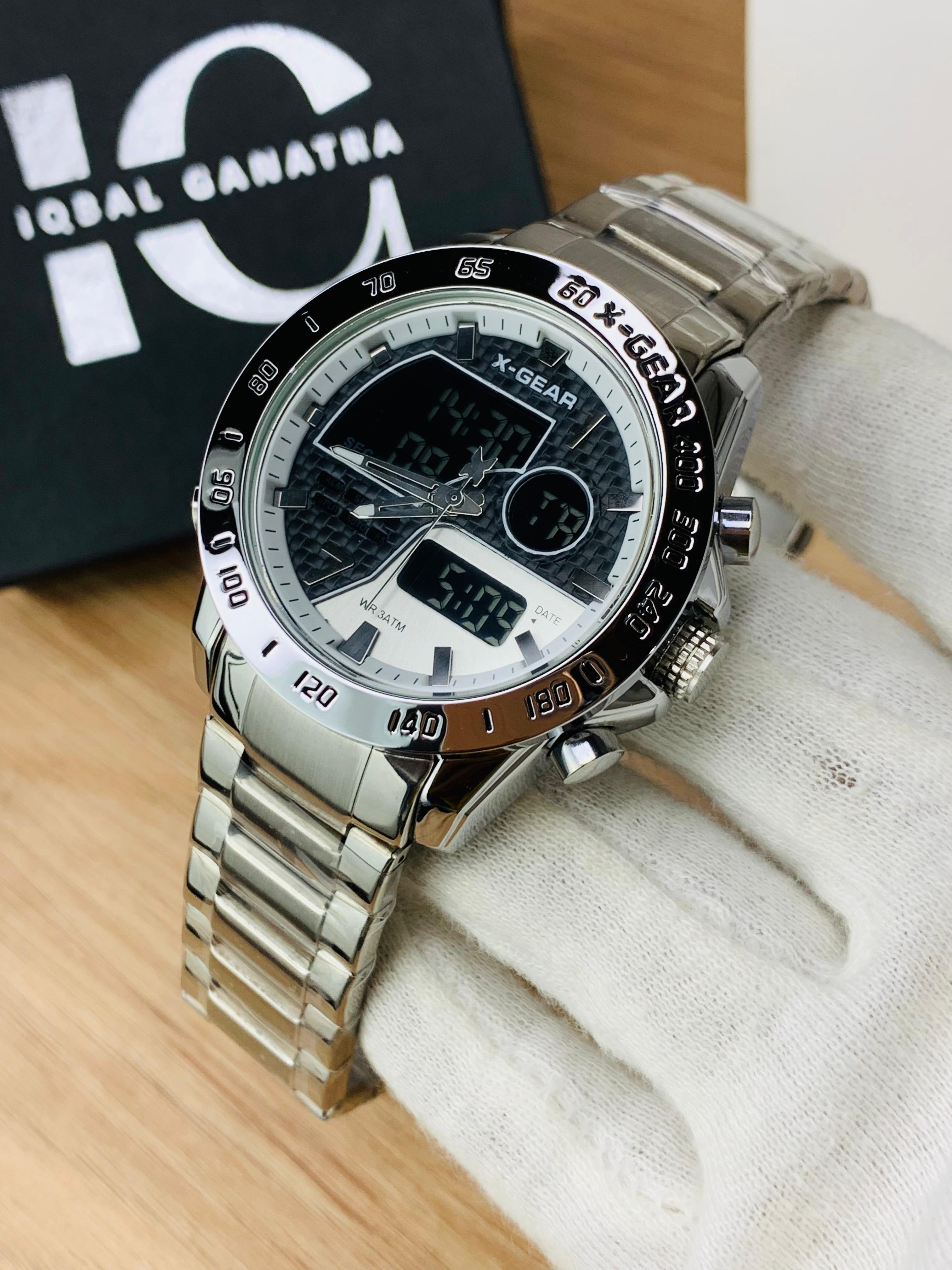 X Gear Original Dual Time Watch (Silver Inner Black)