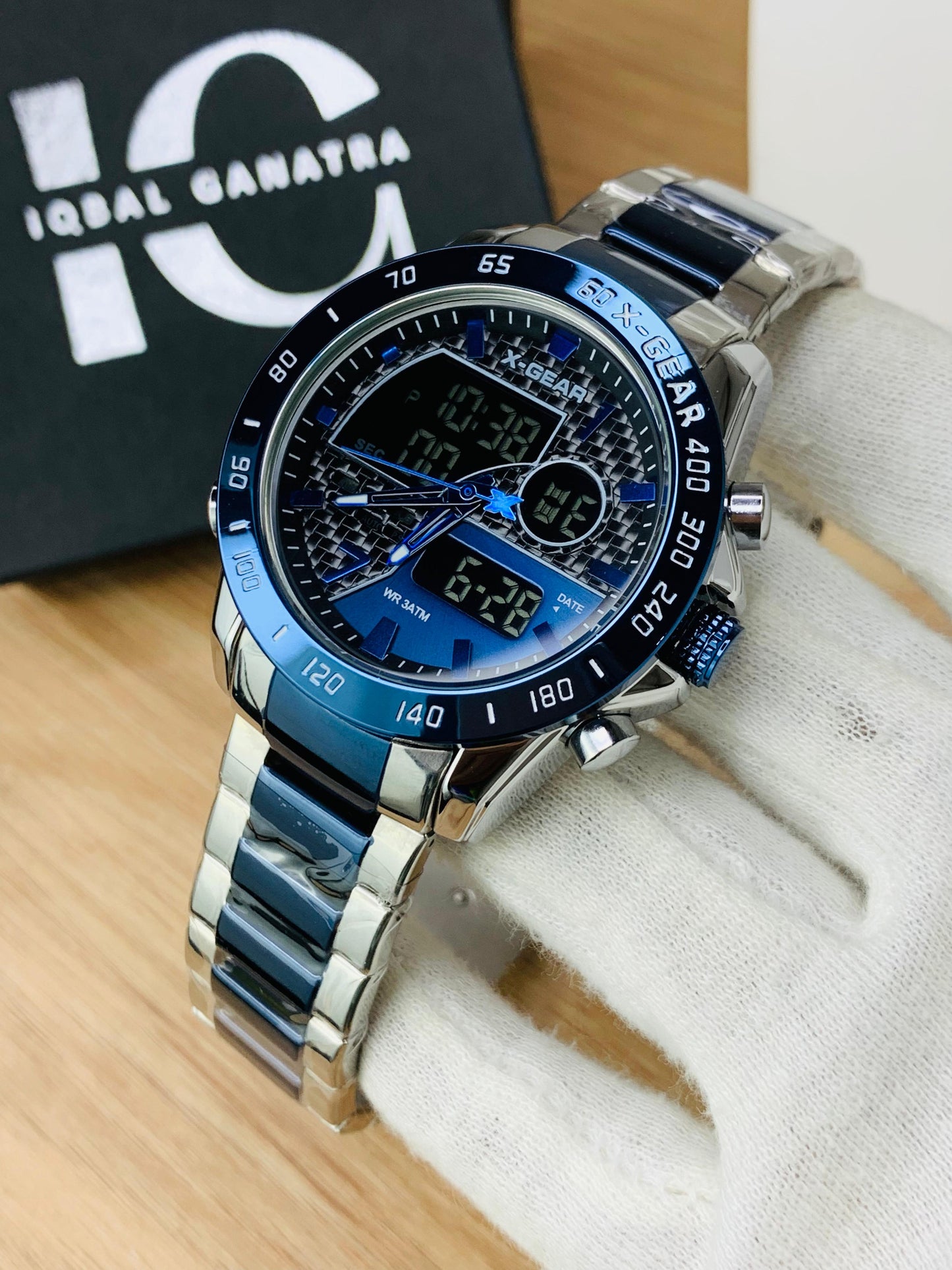 X Gear Original Dual Time Watch (Two Tone Inner Blue)