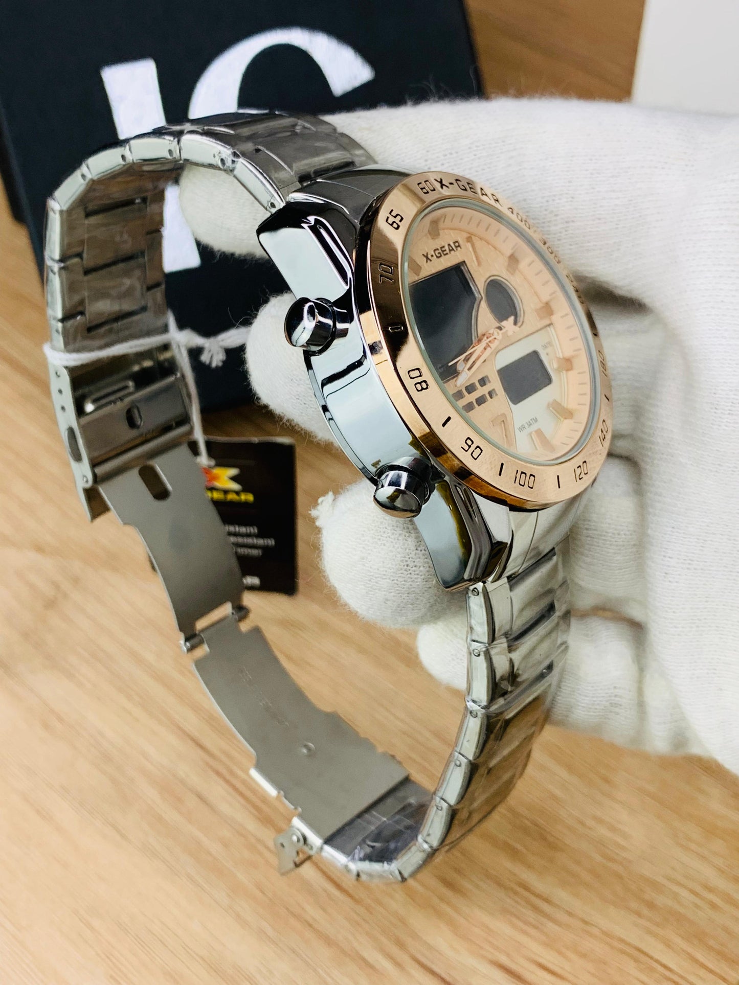 X Gear Original Dual Time Watch (Silver Inner Pink)