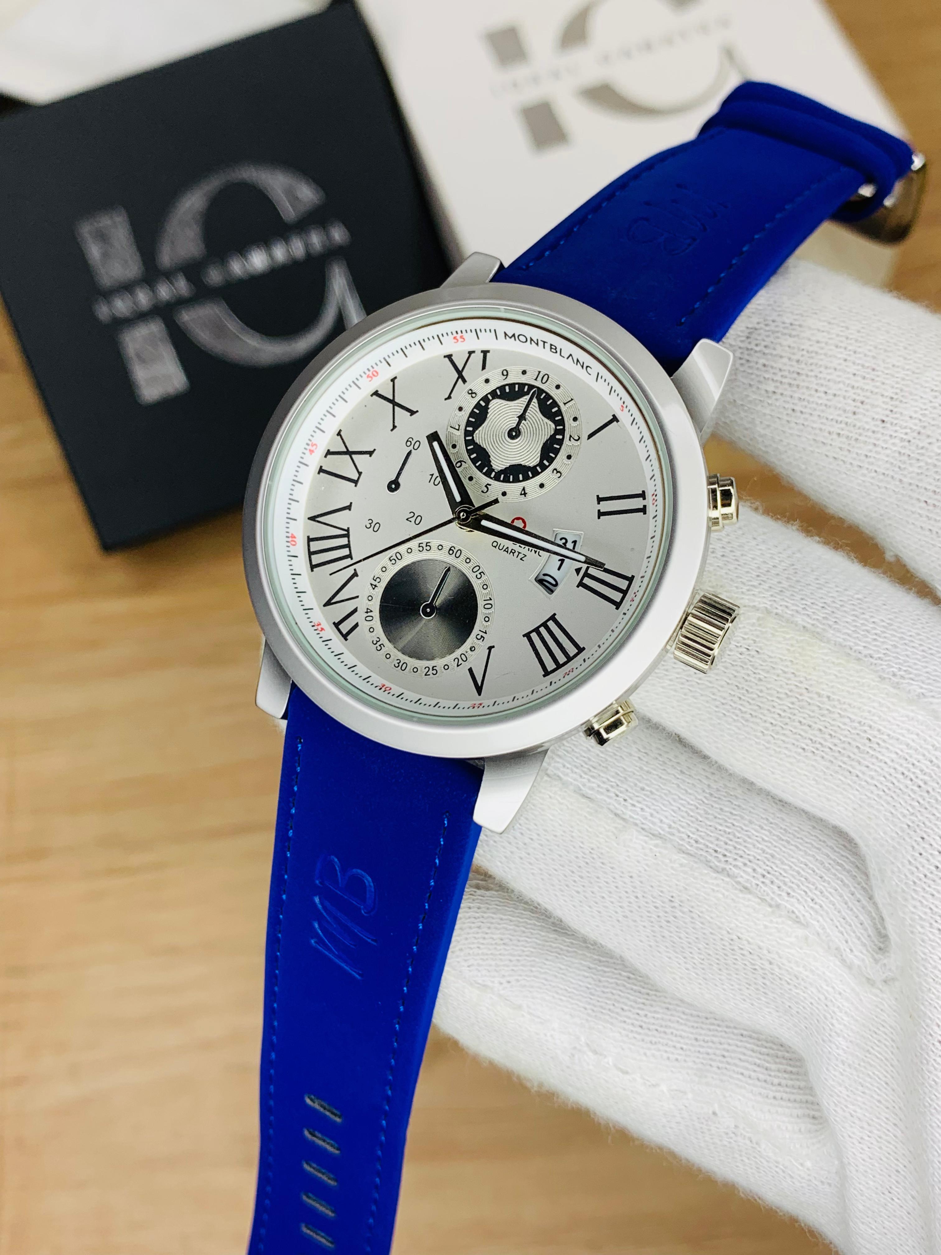 MB Model (Blue Strap Silver Case Inner White )