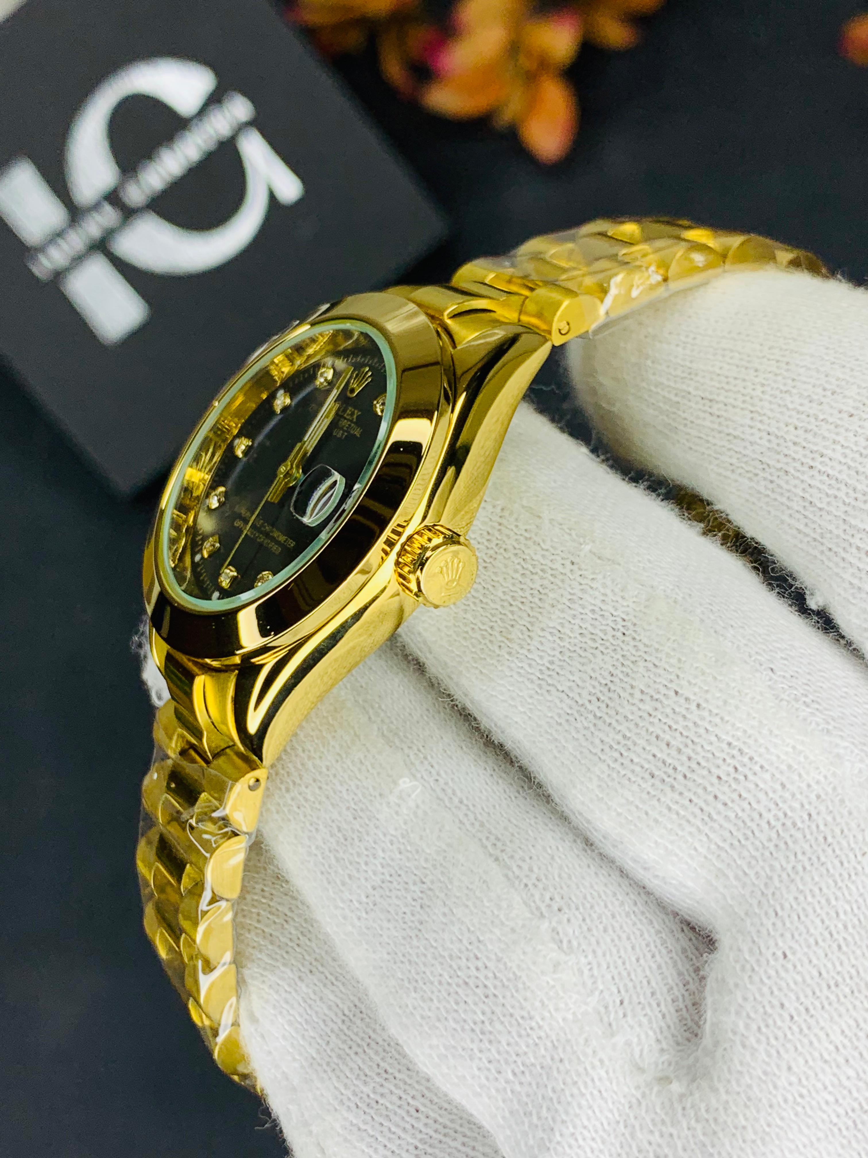 Imported ladies Stone (Gold Black)