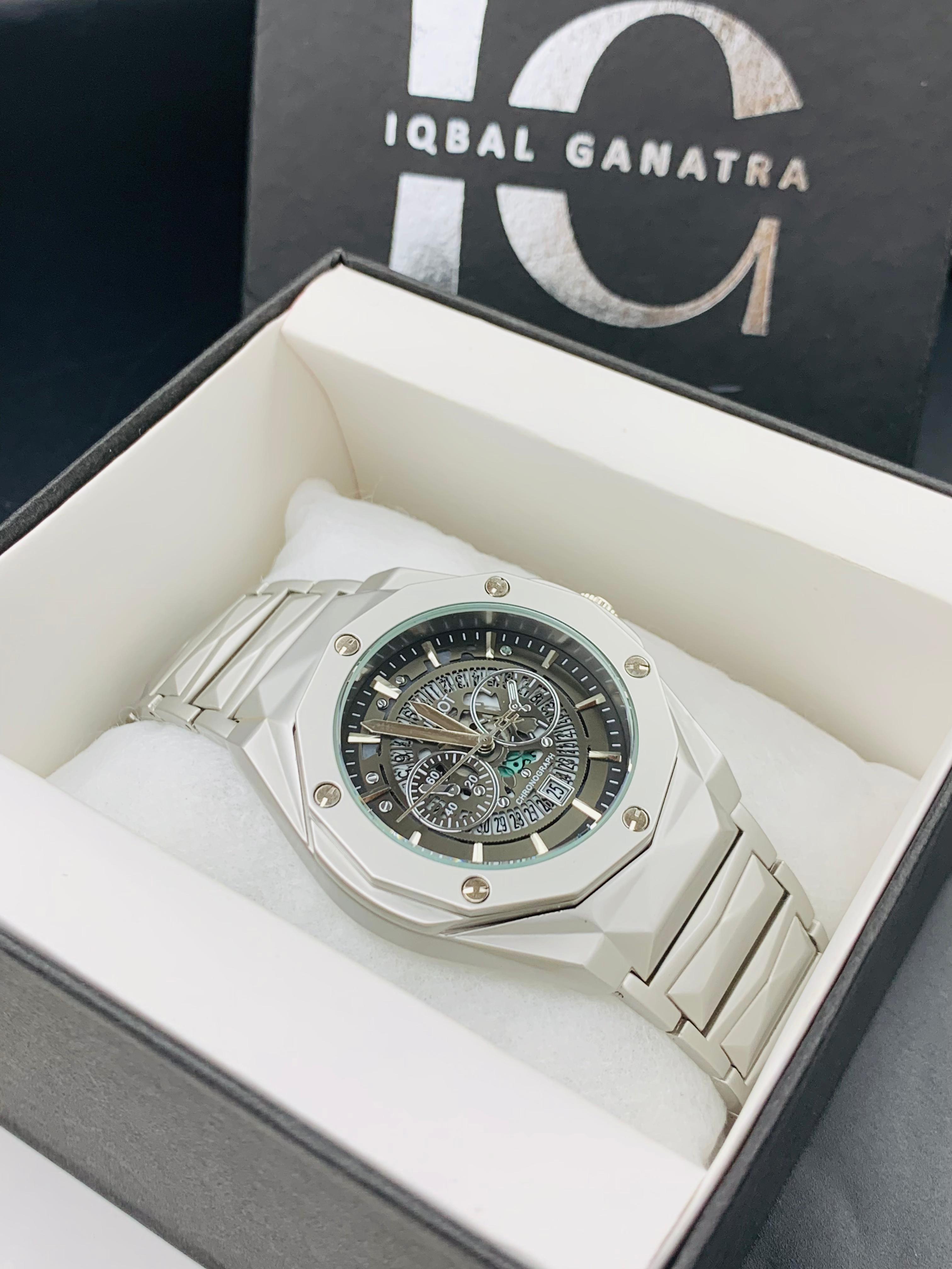 Diamond Cut | Date Adjustment | Texture Chain |Silver Black