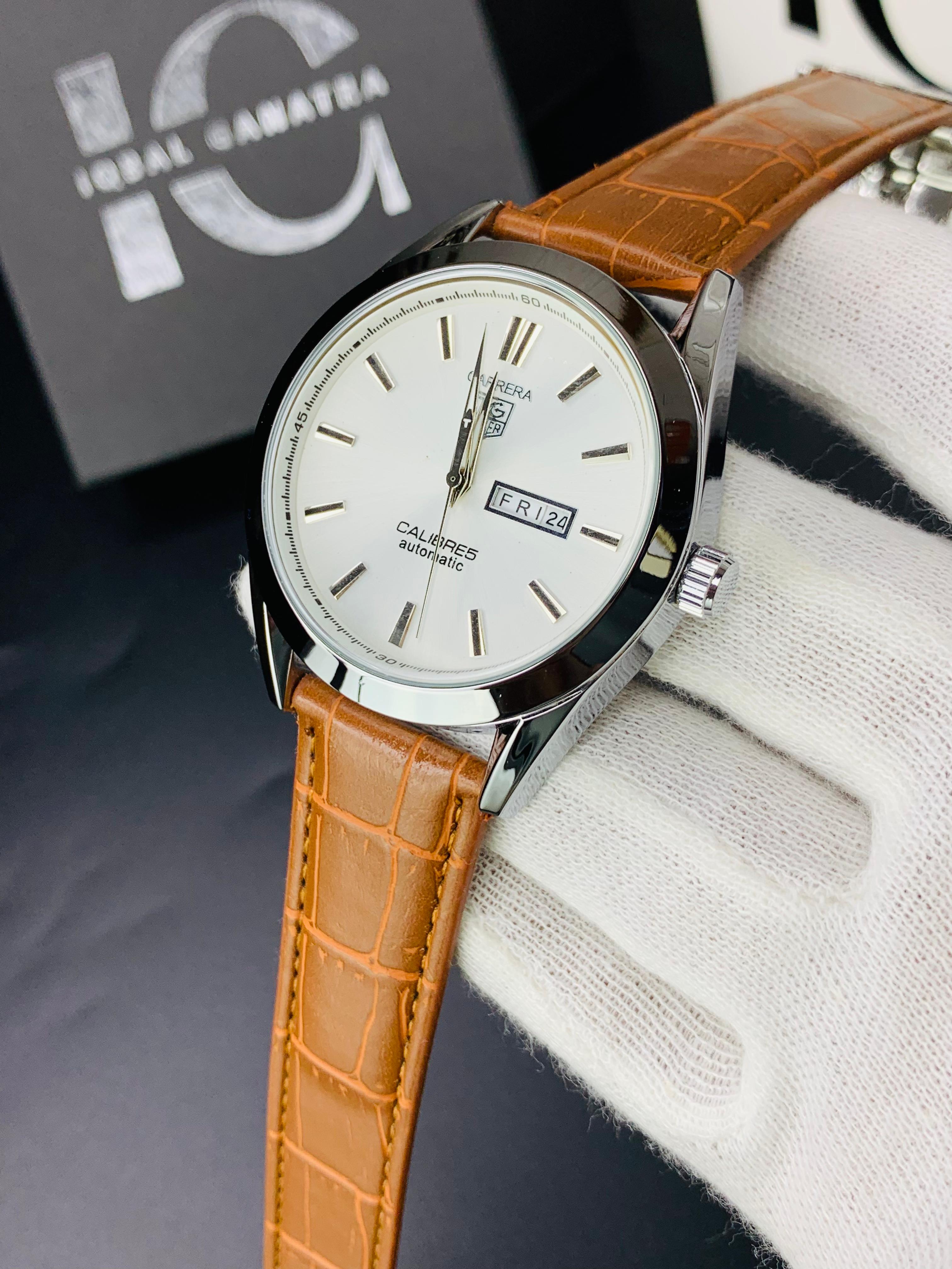 Tag Calibre 5 Watch With Day&Date (Brown)