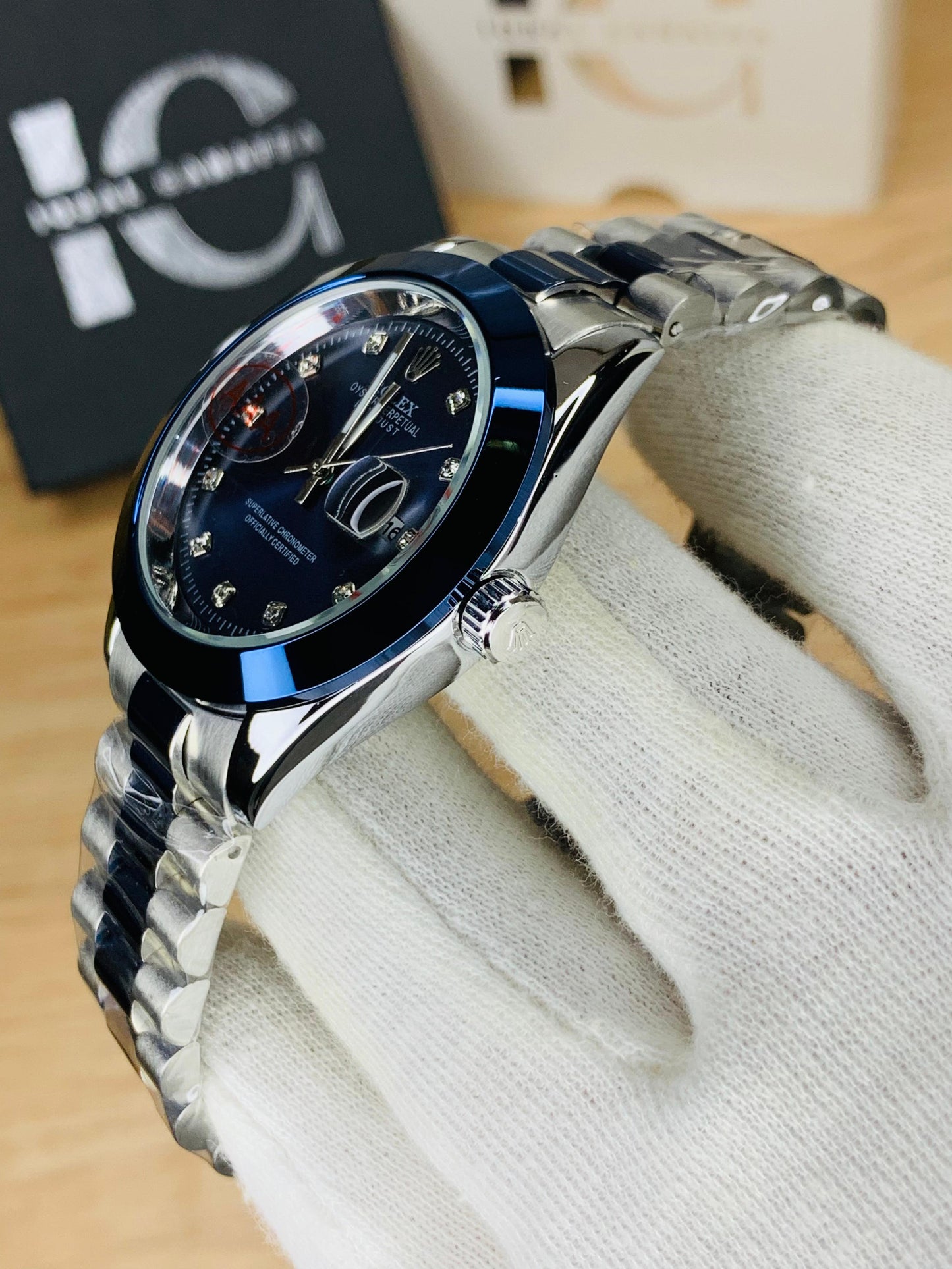 Two Tone Stone Model With Date (Blue)