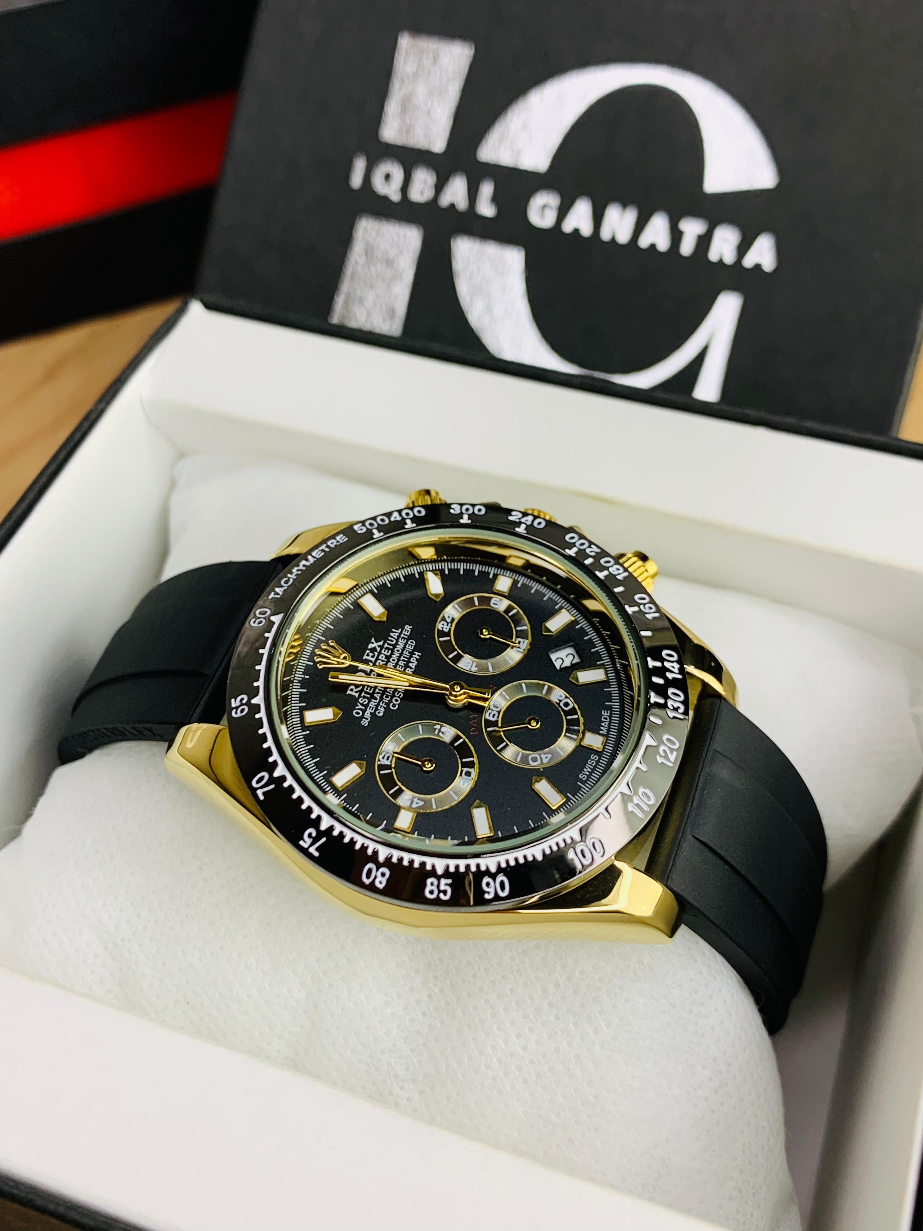 Daytona Chrono (Black Strap Gold Case Inner Black)