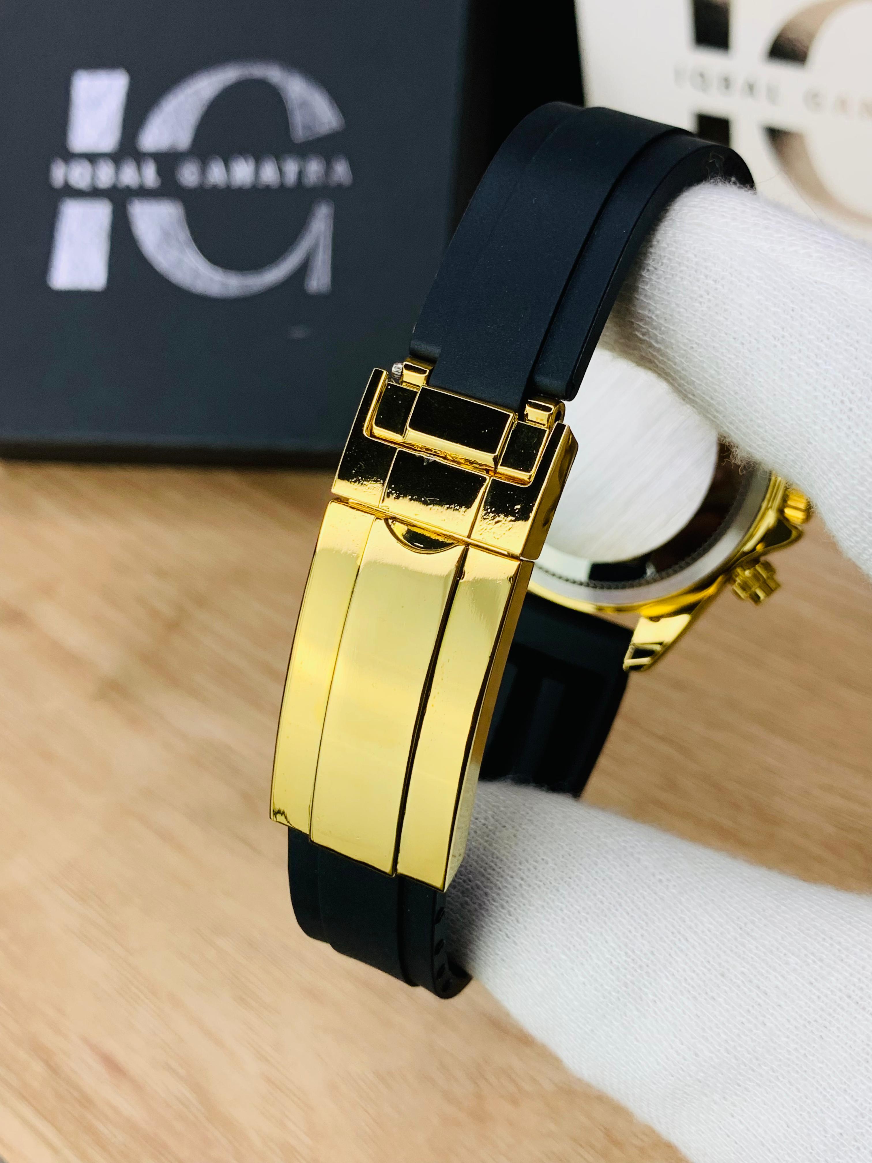 Daytona Chrono (Black Strap Gold Case Inner Black)