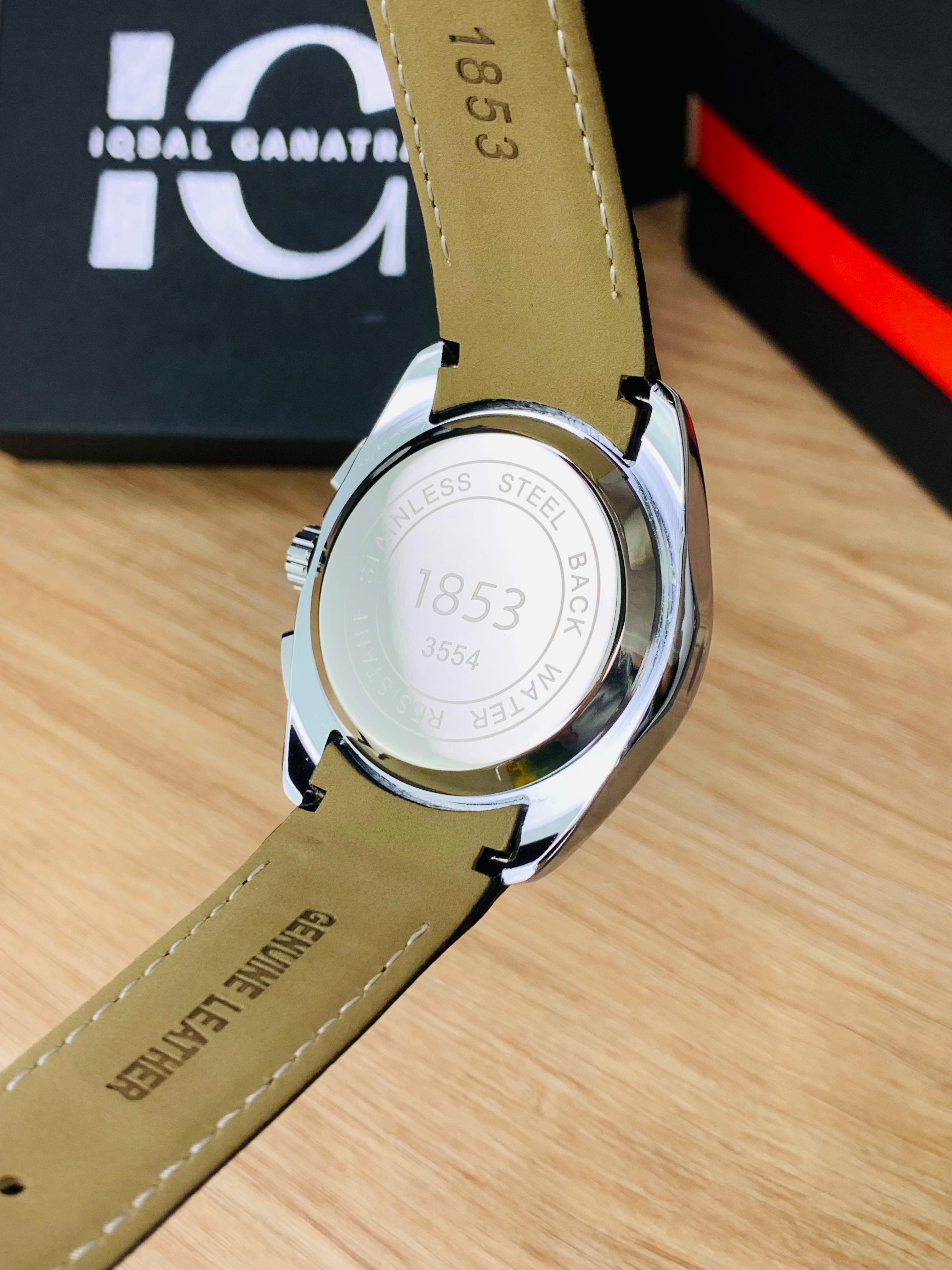 Branded Chronograph working Watch (White Dial Black Strap)