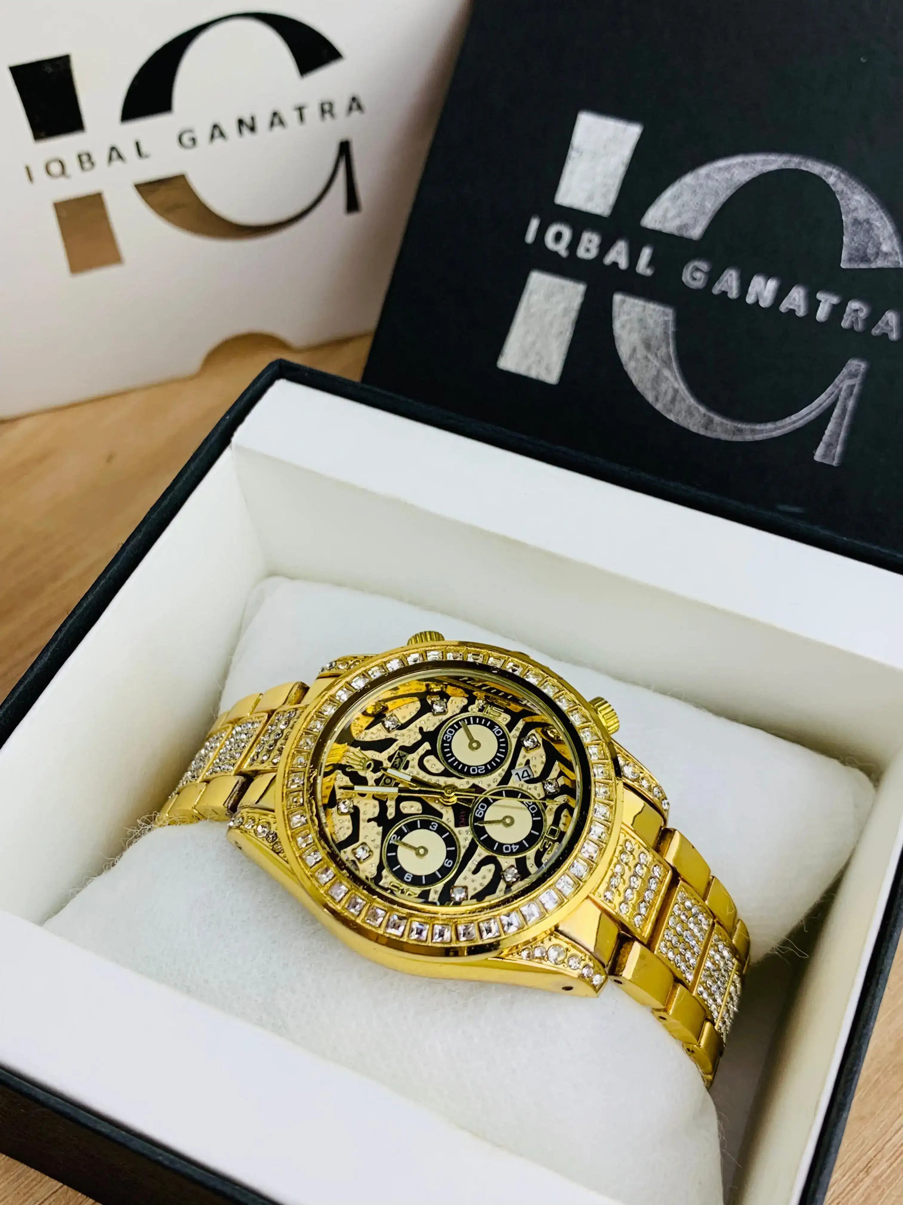 Tiger Stone Embossed Dial (Gold)