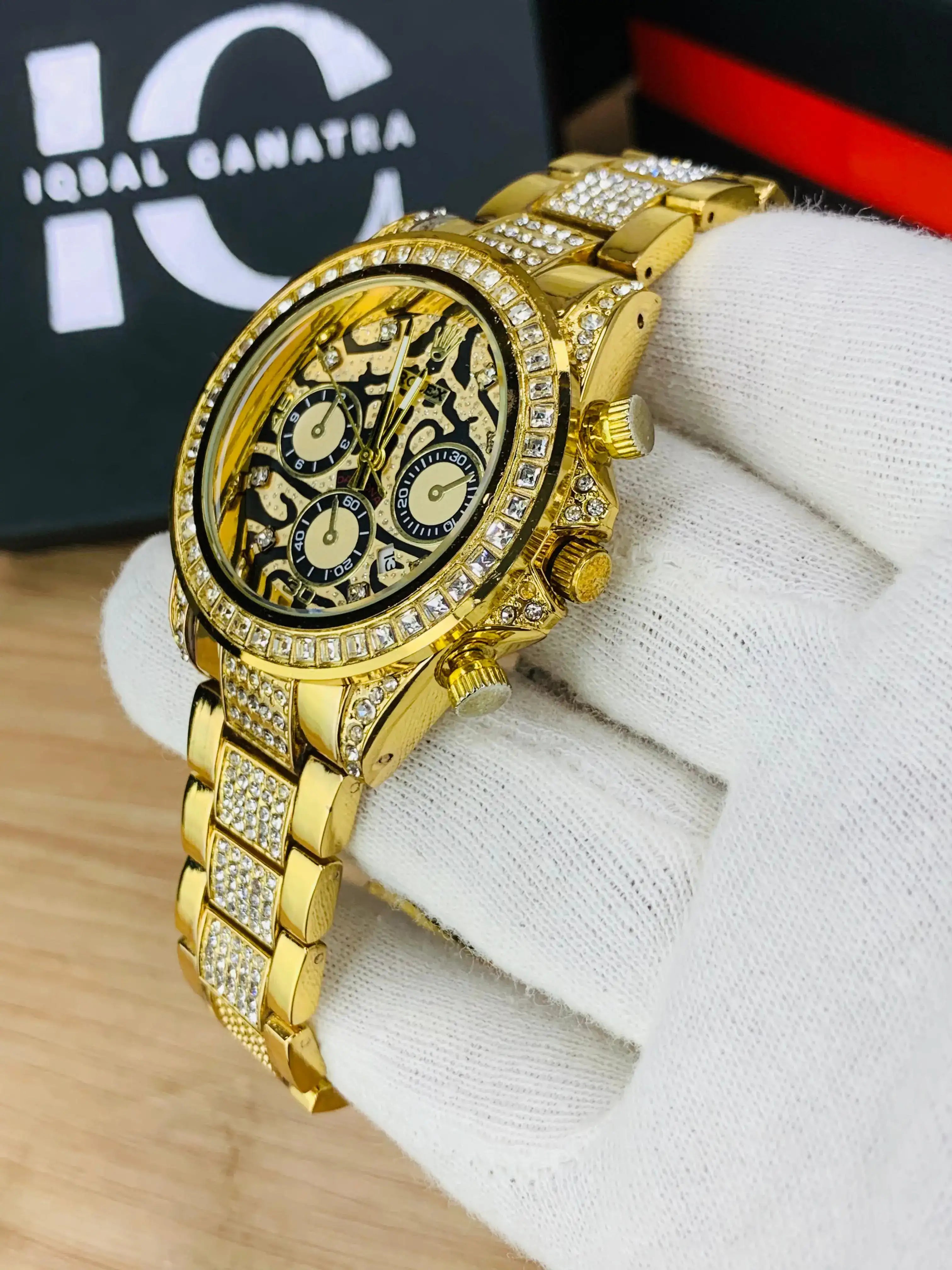 Tiger Stone Embossed Dial (Gold)