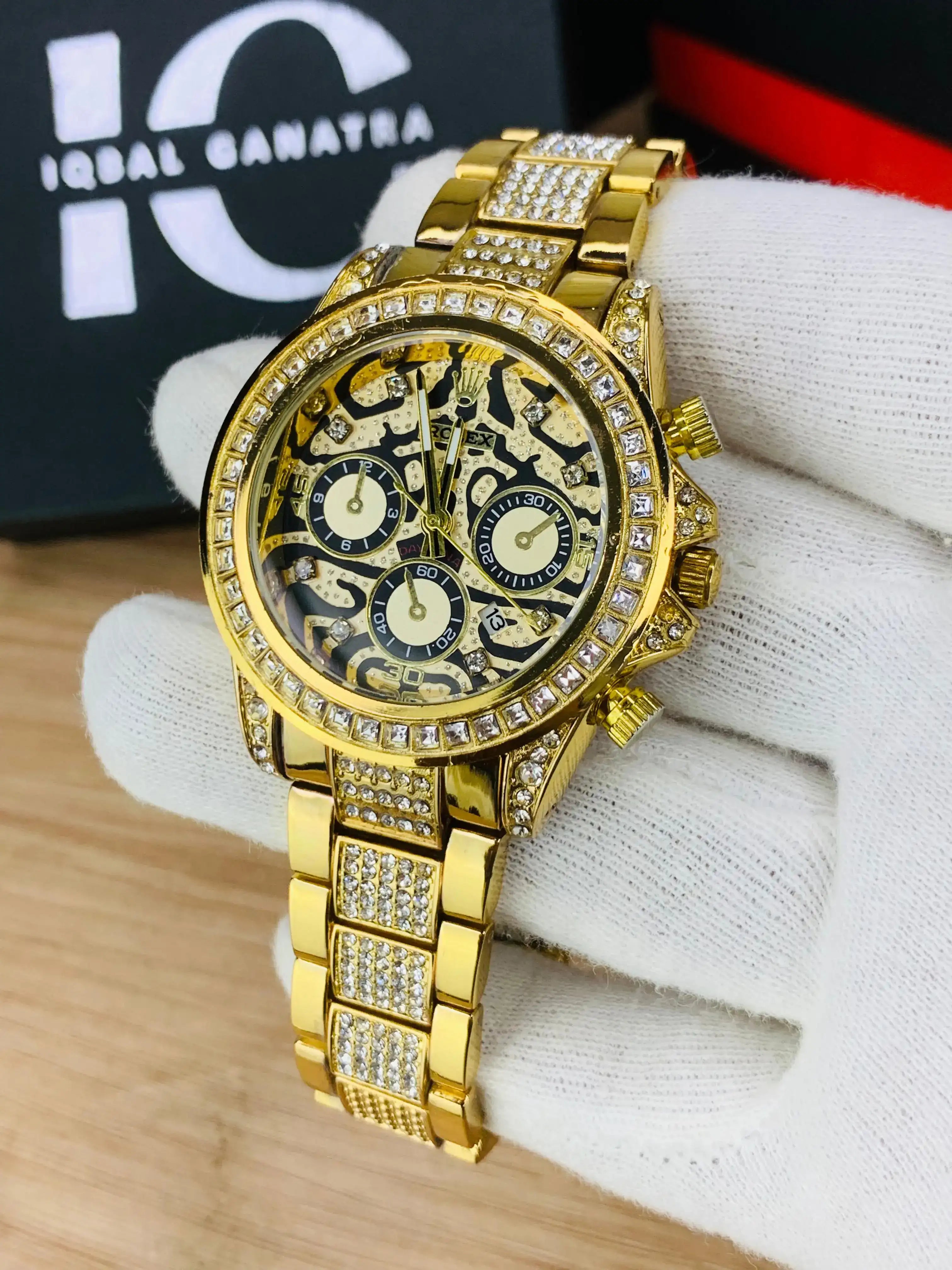Tiger Stone Embossed Dial (Gold)