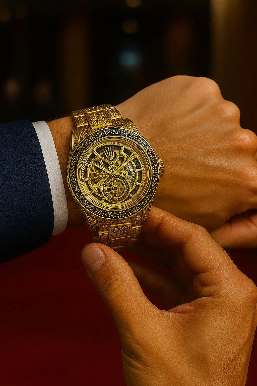 Skeleton Styled Engraved Model (Full Gold)