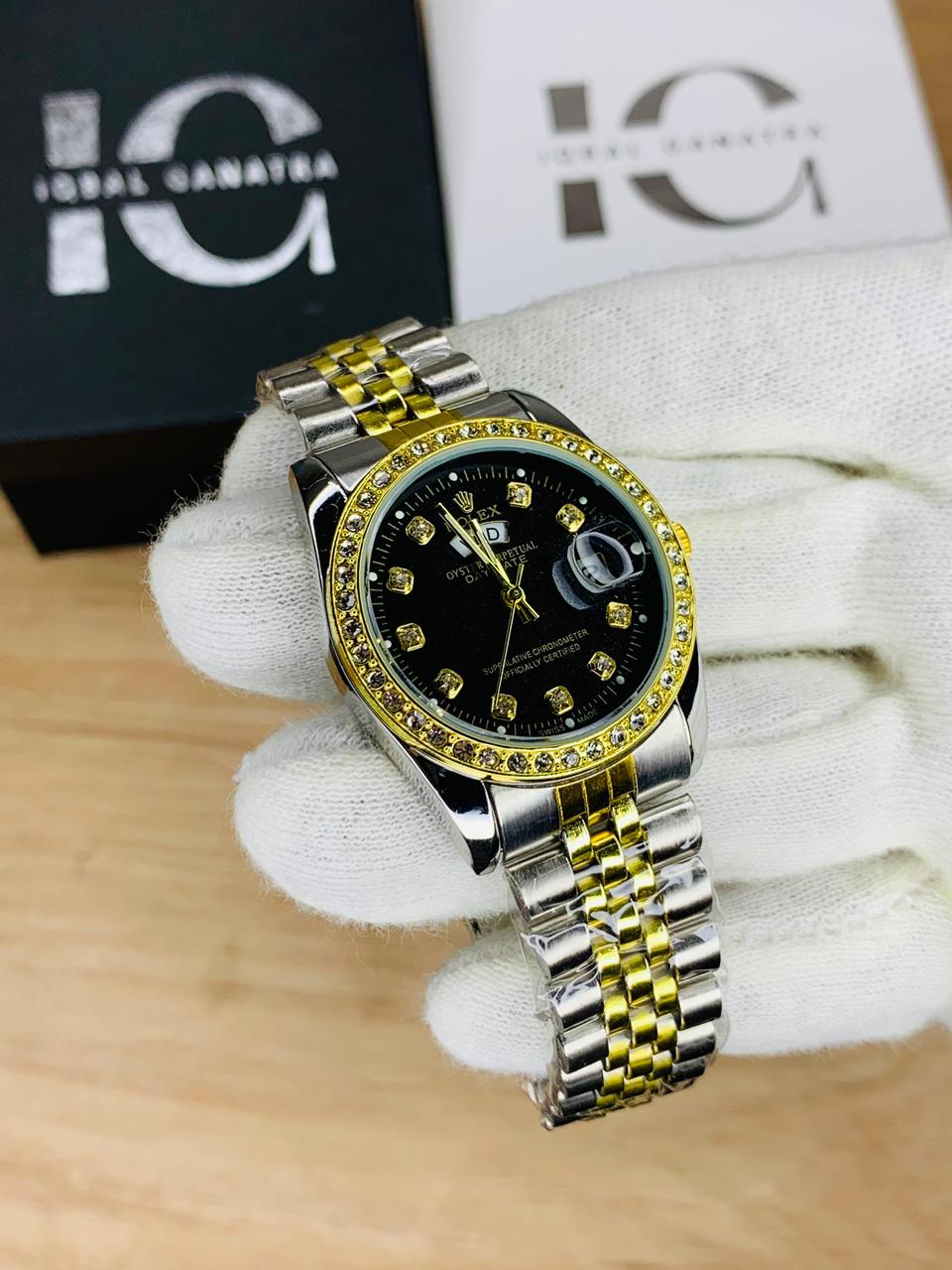 Day & Date Stone model ( Two Tone Black)