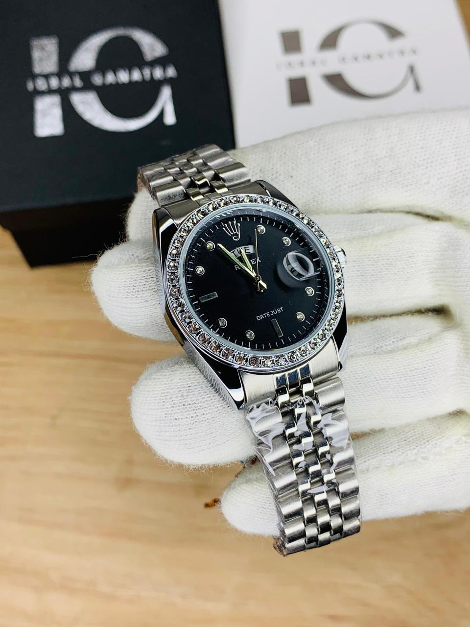 Day & Date Stone model (Silver black)