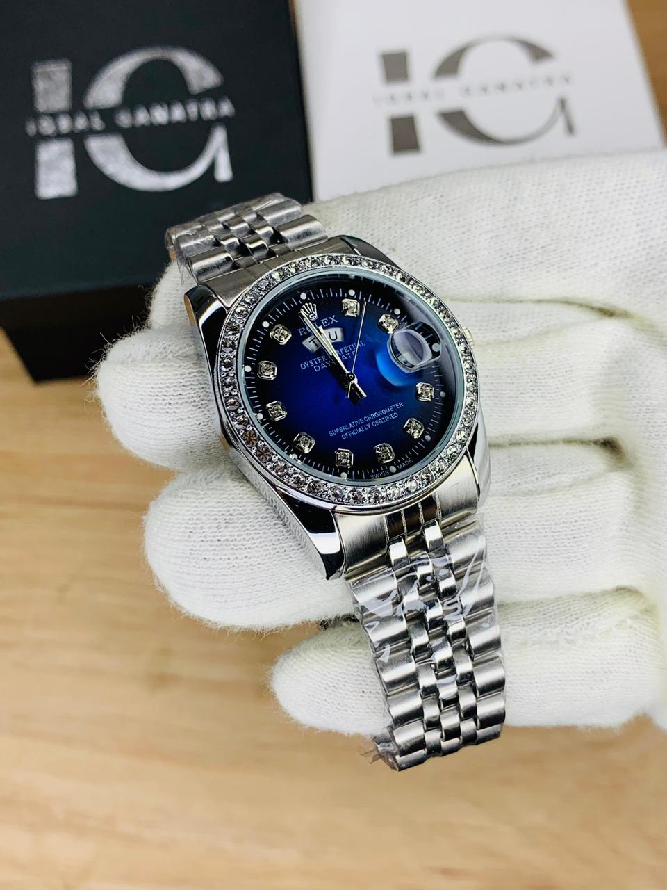 Day & Date Stone model ( Silver Blue)