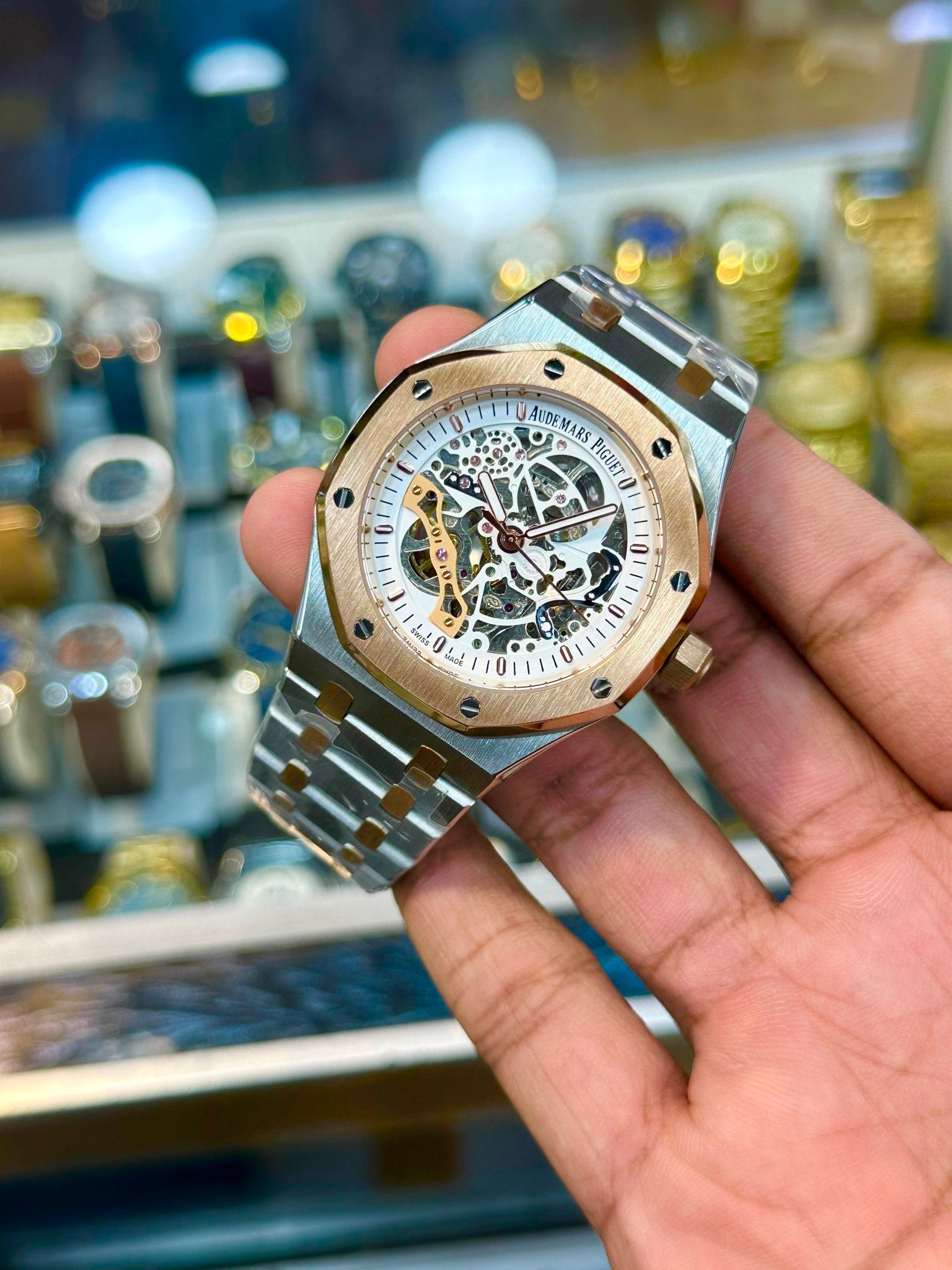 AP Automatic | Rosegold Two Tone White