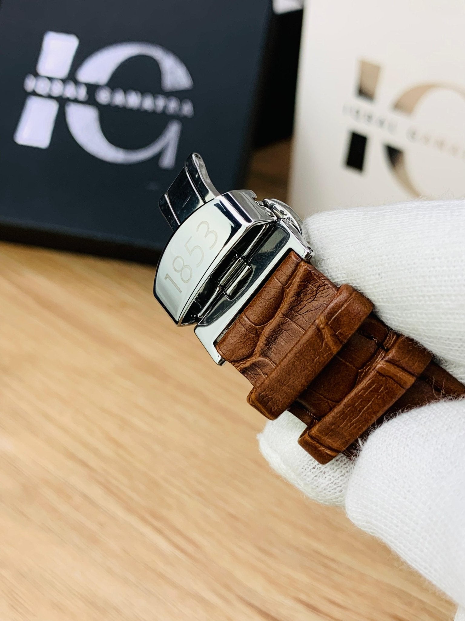 Branded Chronograph working Watch (Golden Case Brown Strap)