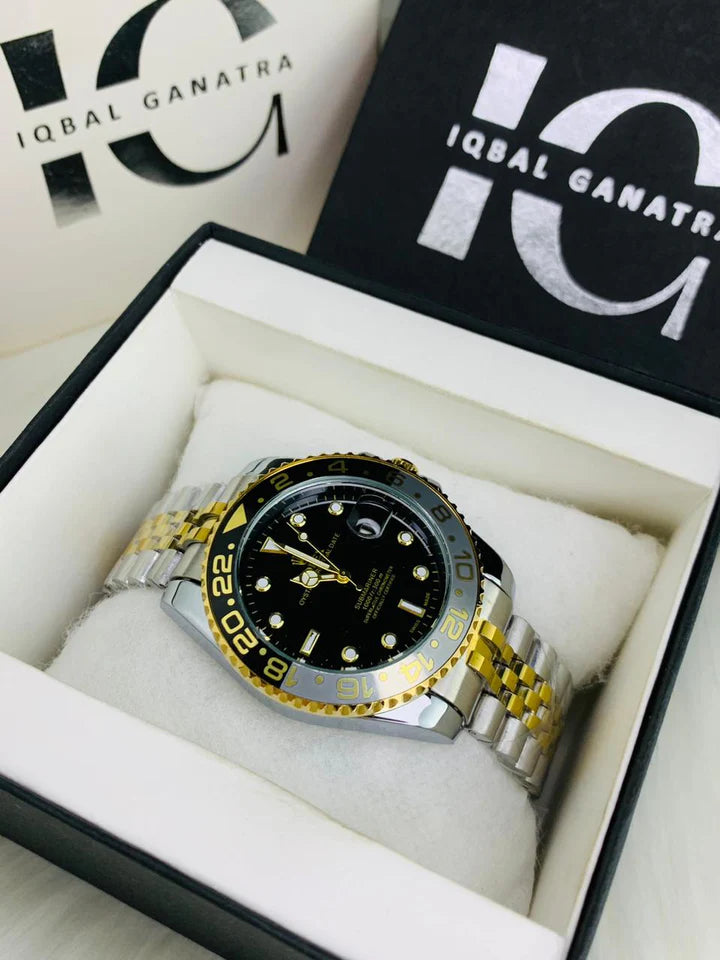 GMT Semi Auto Movement Jubilee Chain | Date Working | Two Tone Black