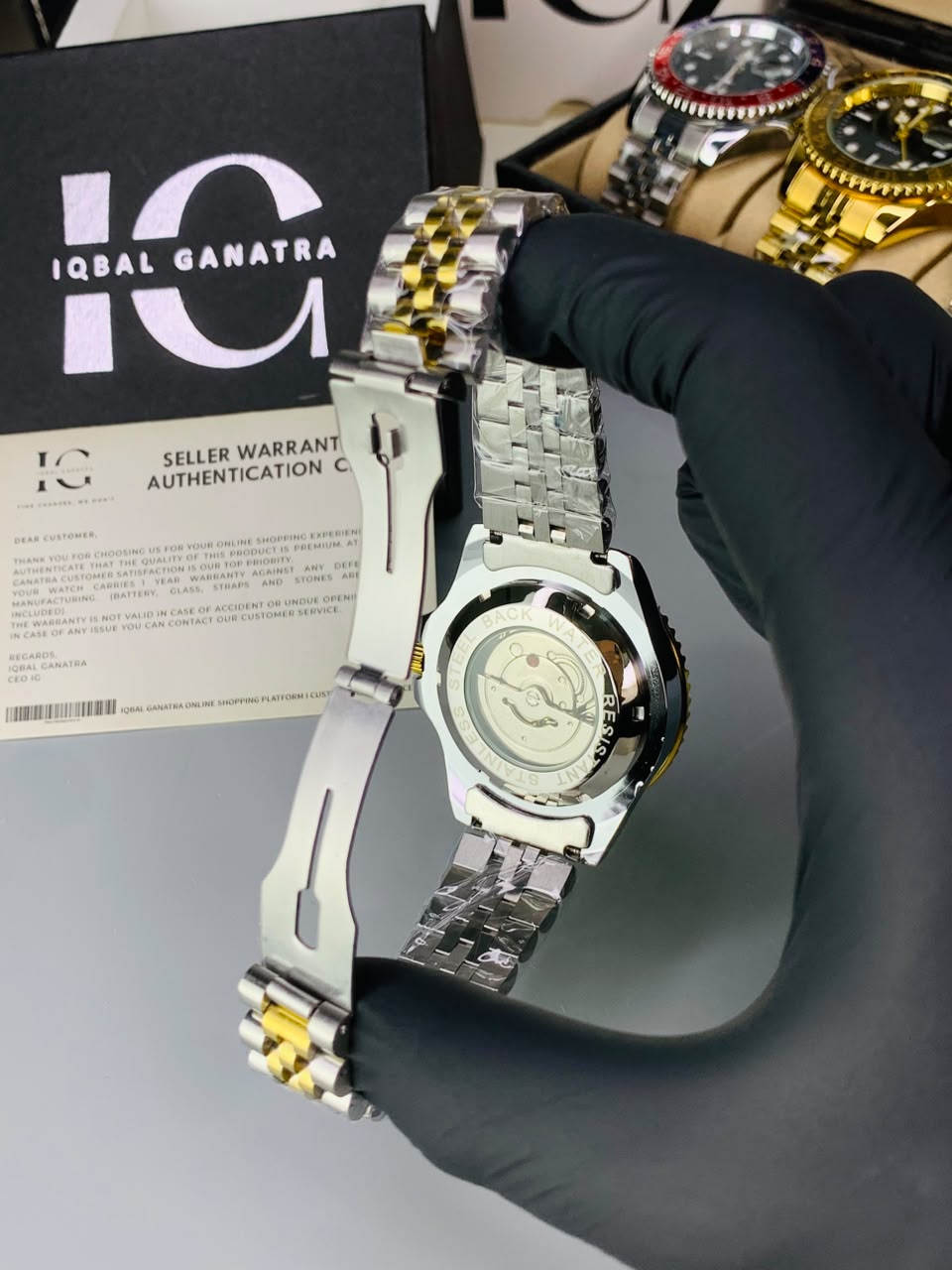 GMT Semi Auto Movement Jubilee Chain | Date Working | Two Tone Black