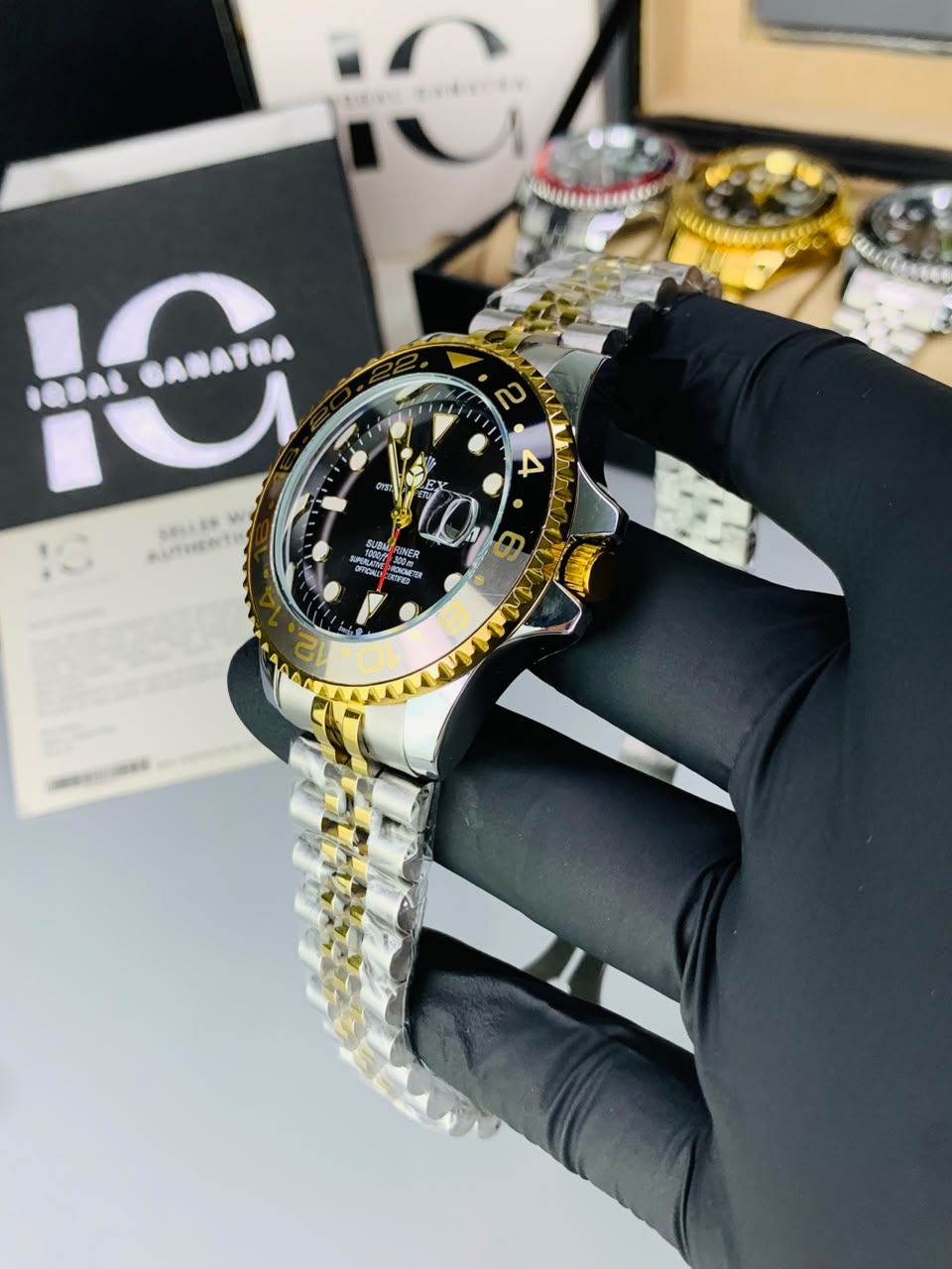GMT Semi Auto Movement Jubilee Chain | Date Working | Two Tone Black