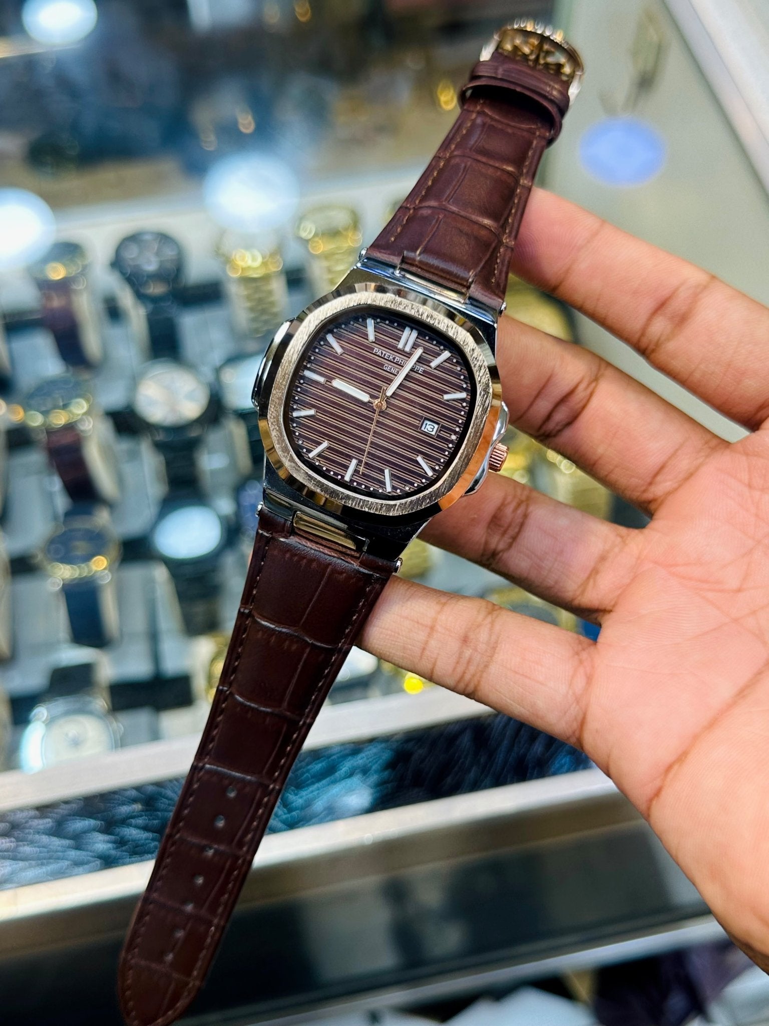 PP leather Strap | Brown Strap Copper Brown case