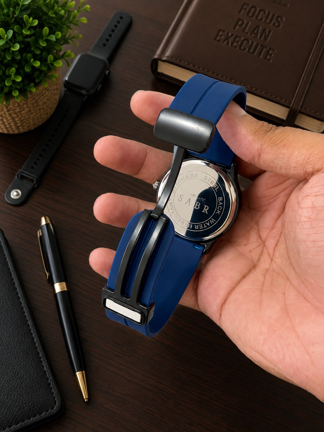 Sabr Watch | Blue Strap | Black Blue Dial