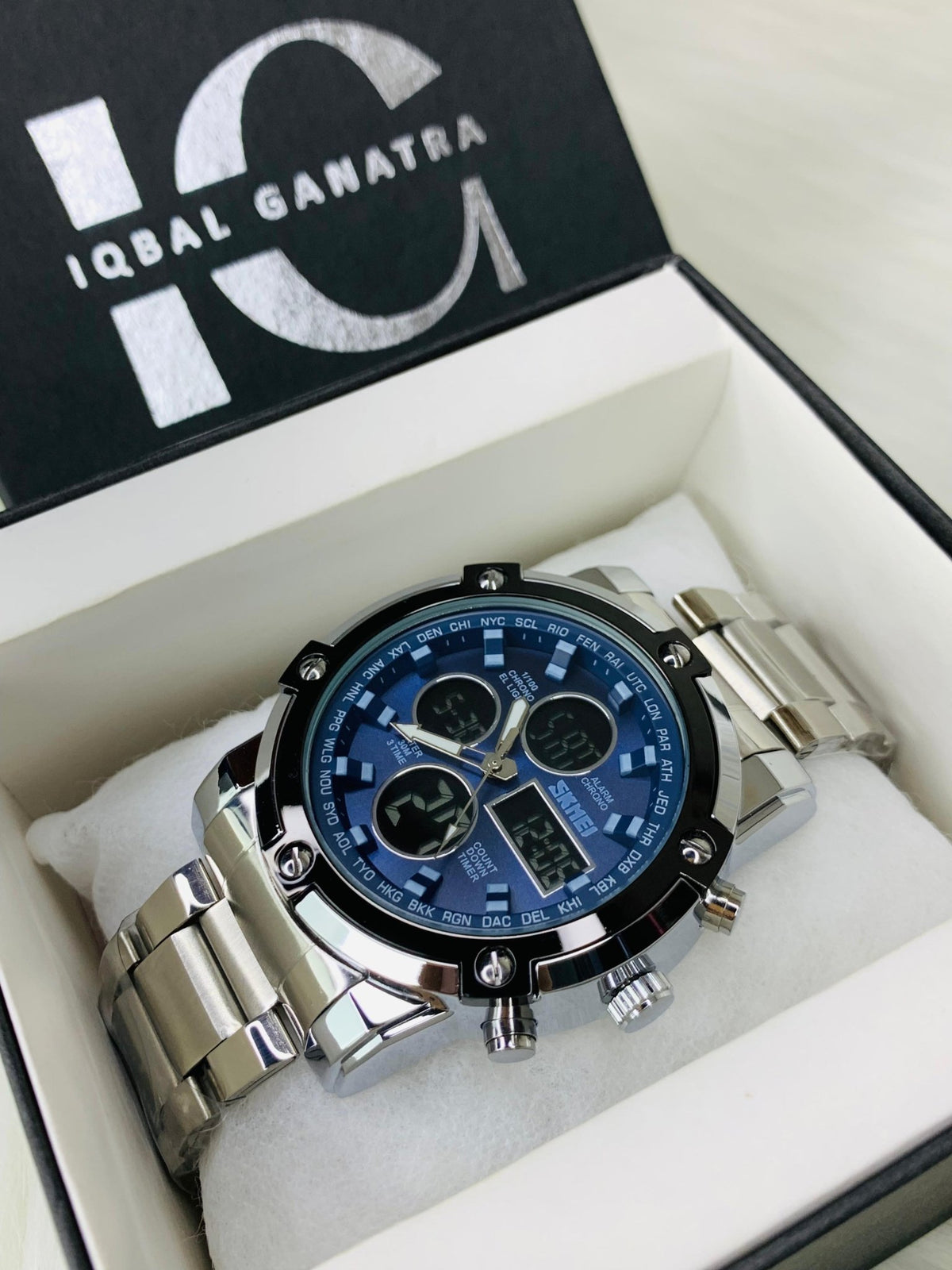 Sack Skemi Skemi Dual Time (Silver Blue) – IG Watches