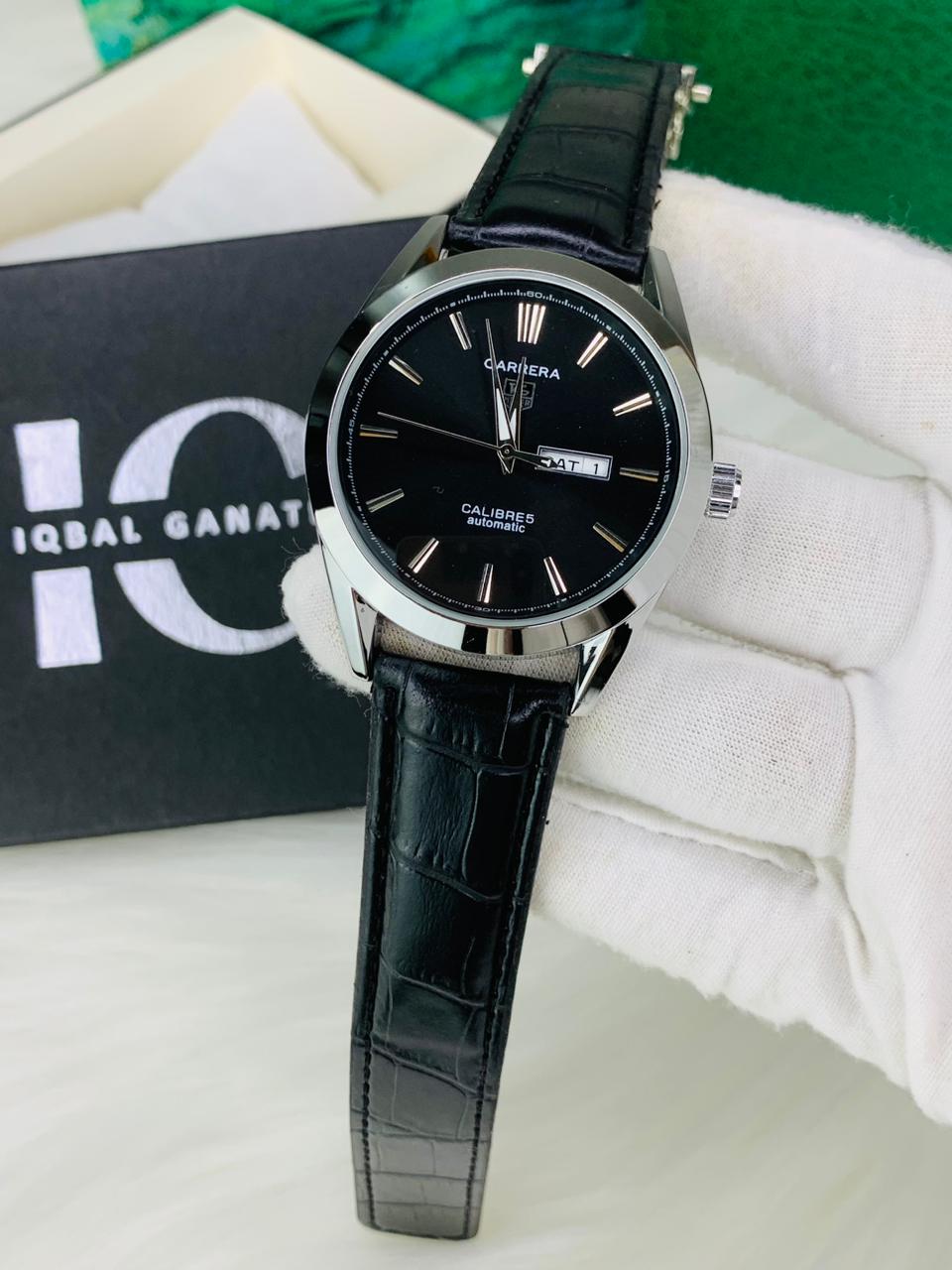 Tag Calibre 5 Watch With Day&Date (Black)